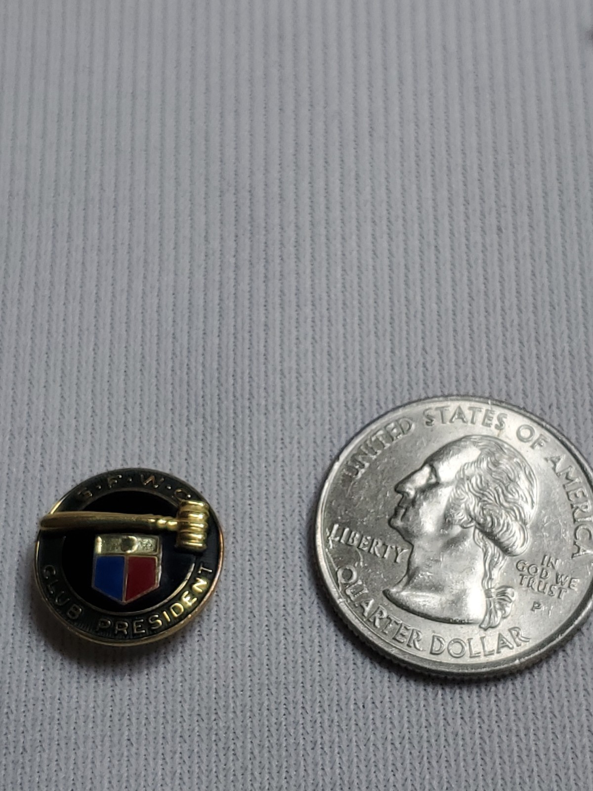 Vintage LGB 1/5 10k G.F.W.C Club President Pin 2 Grams, Women’s Clubs