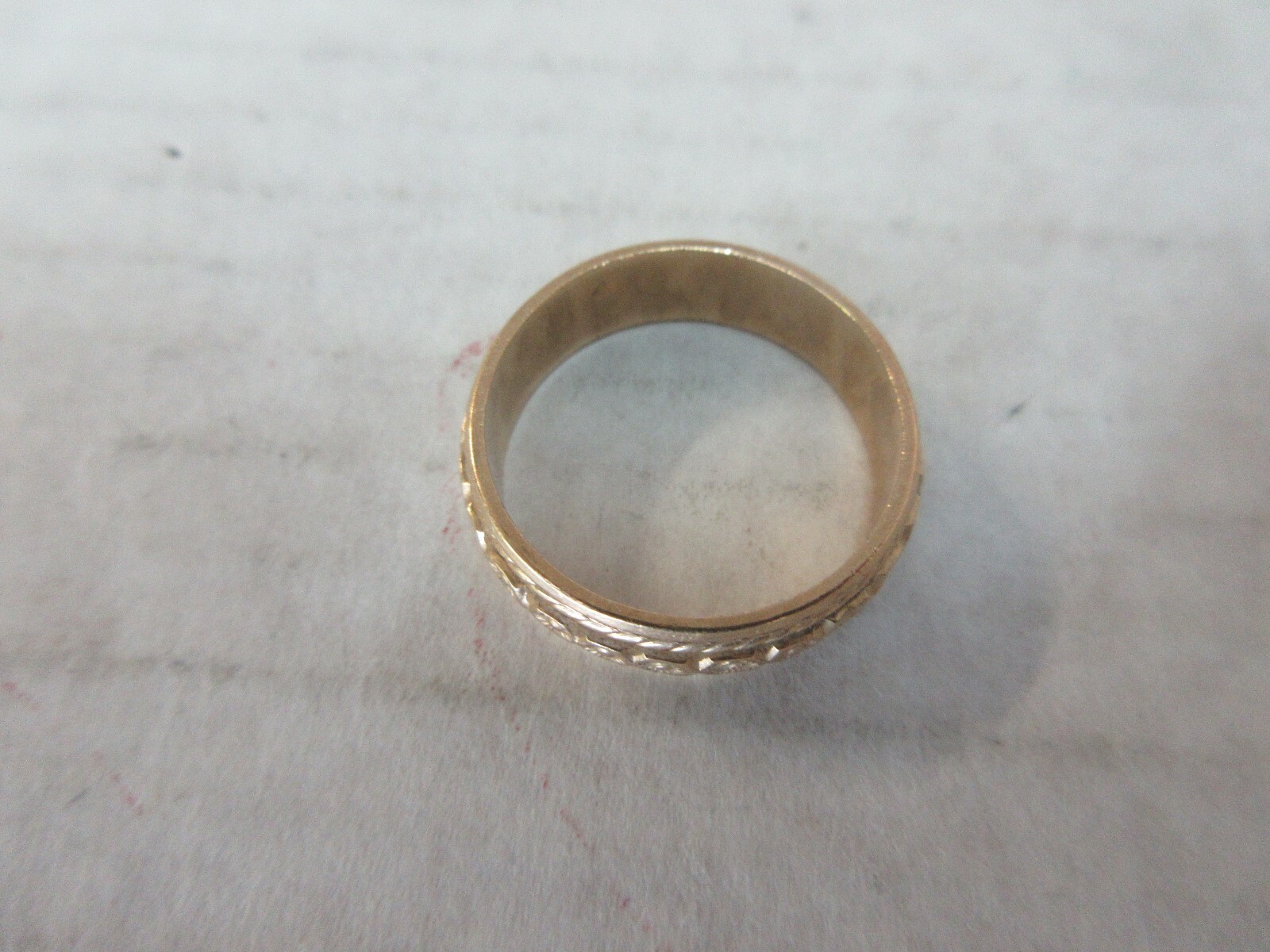 Men’s Wedding Band , 14Kt. Gold , 3/4″X3/4″ , Approx Size 11 1/2 , Weight 0.3 ou