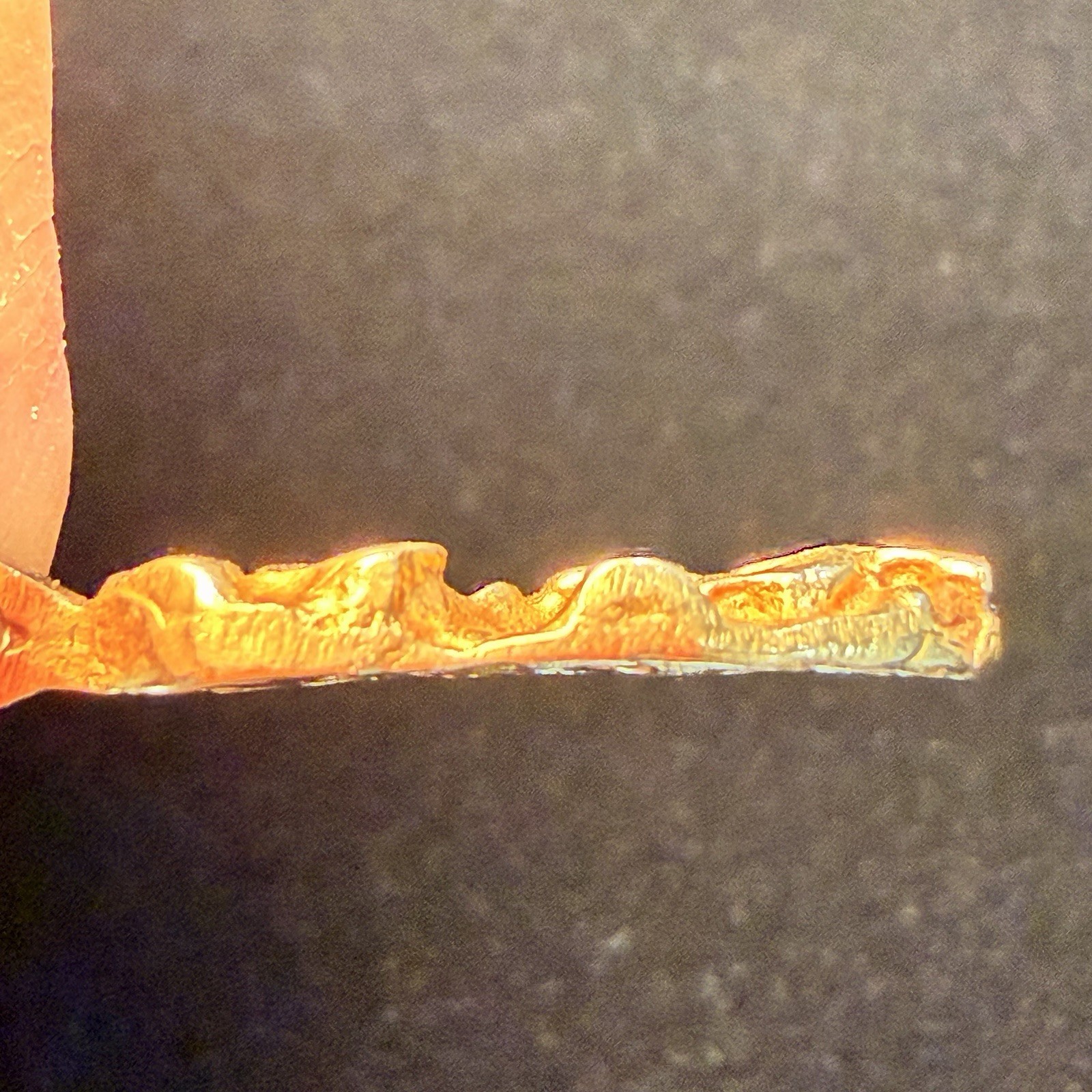 14k Yellow Gold Solid Bar Nugget Texture Charm Pendant 5/8″ TW 2.4 grams TESTED