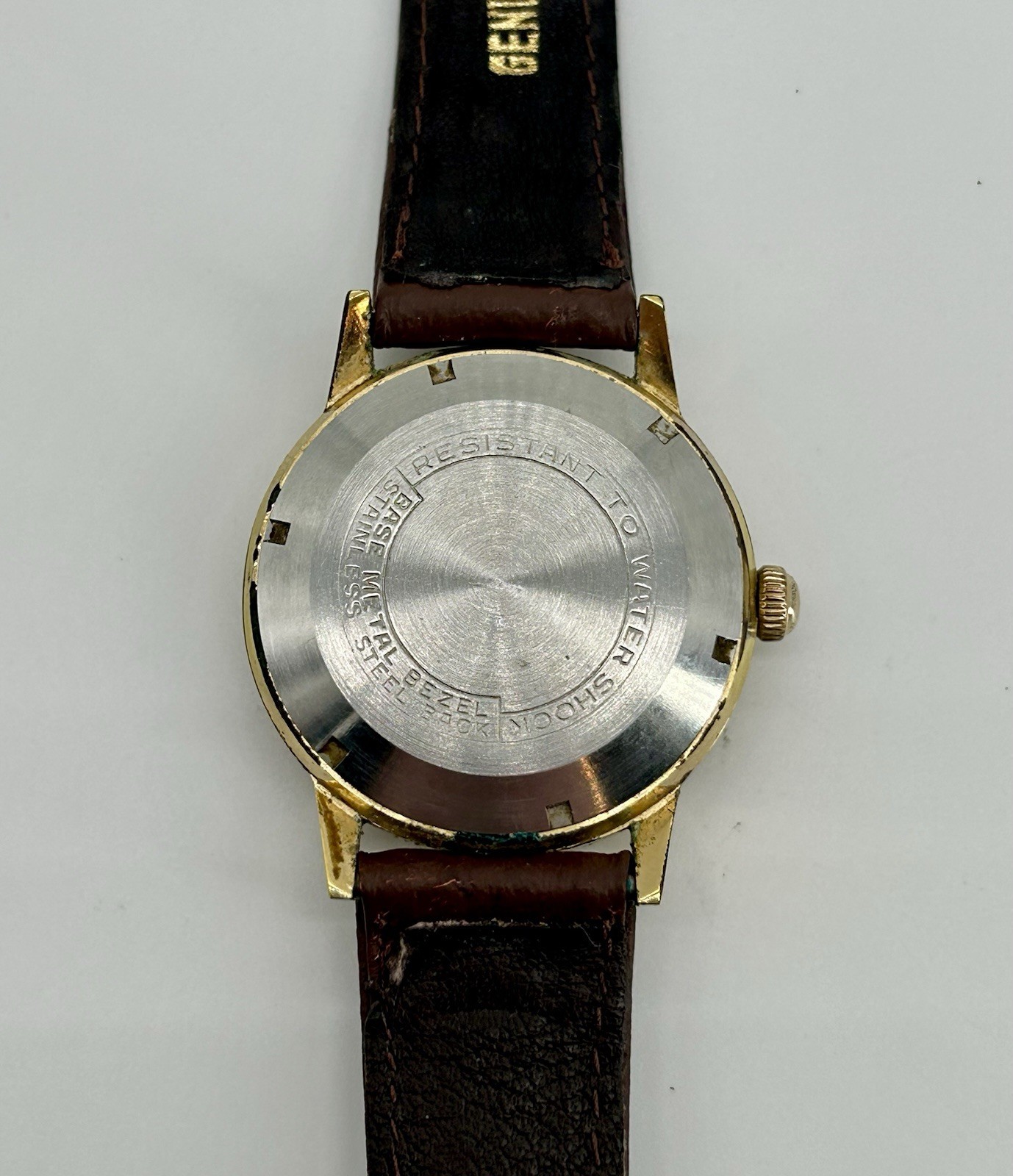 Vintage Buren Automatic 25 Jewel Date 34mm Swiss Gold Plated Original Dial Runs