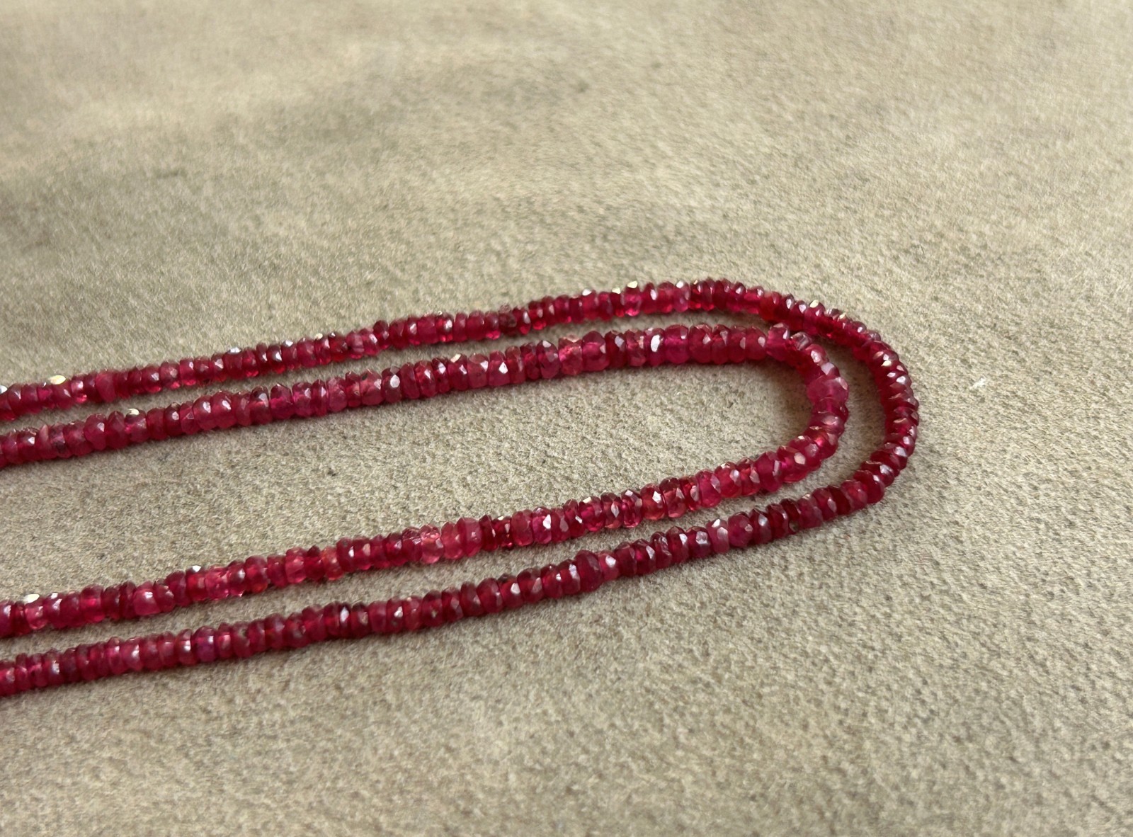 2.50 – 3 mm Natural Ruby loose Beads faceted 16″ strands Deep red bead rondelles