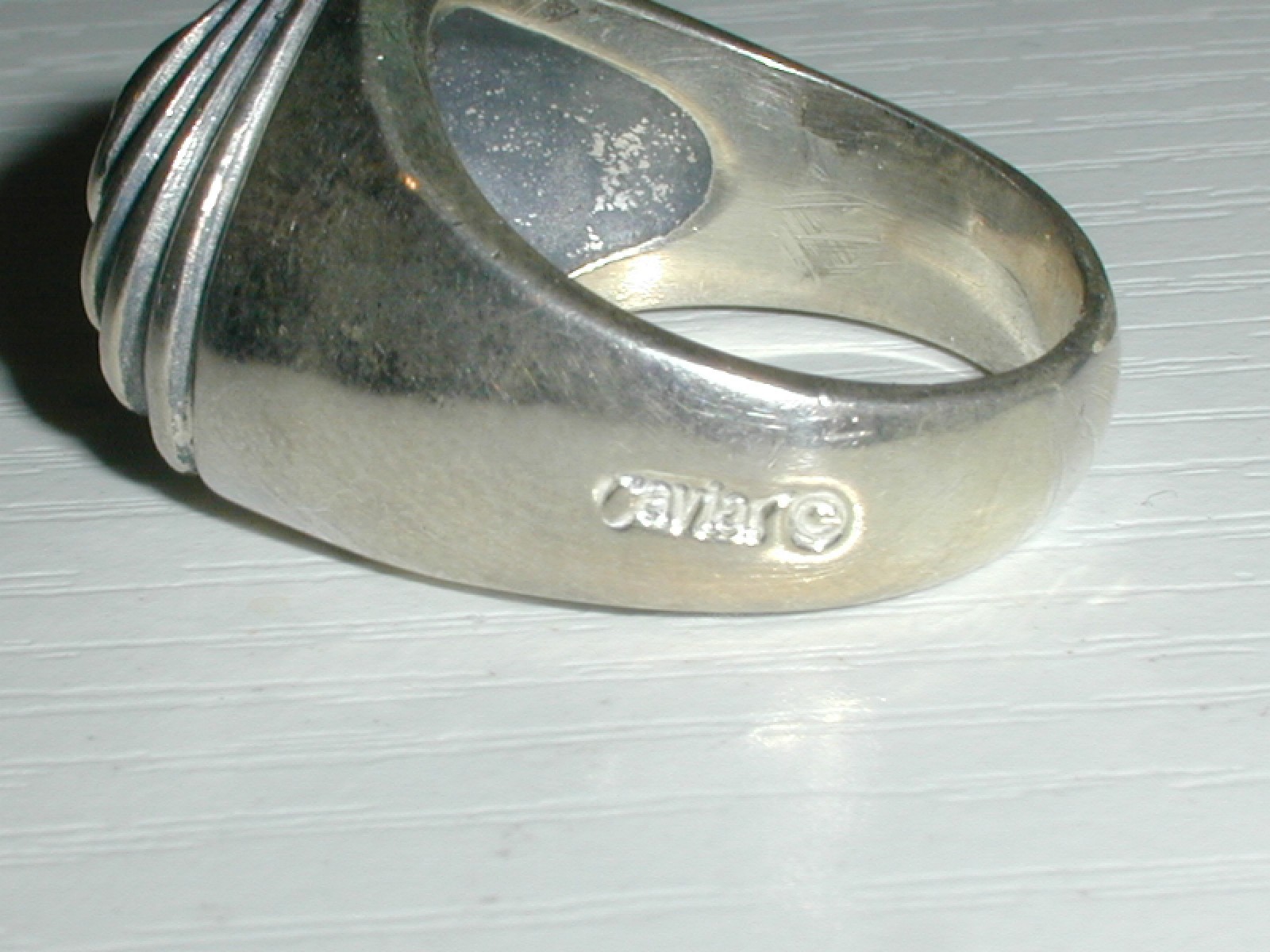 LAGOS CAVIAR STERLING HEART SHAPED RIBBED RING W/ 18K GOLD ACCENT- SIZE 7 1/2!