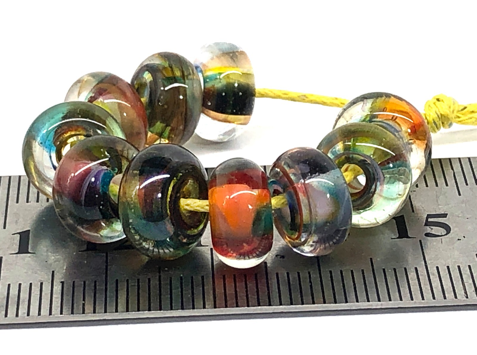 Handmade Lampwork Glass Beads From Murano OOAK Tamara Yarilo Brand 10 Pcs