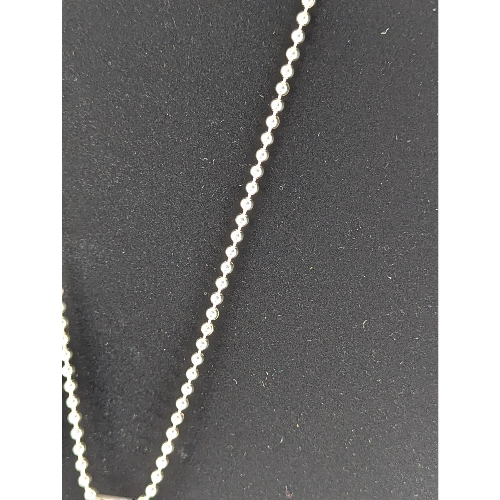 Picasso marble Sterling large pendant set in asymmetrical bezel + ball chain NWT