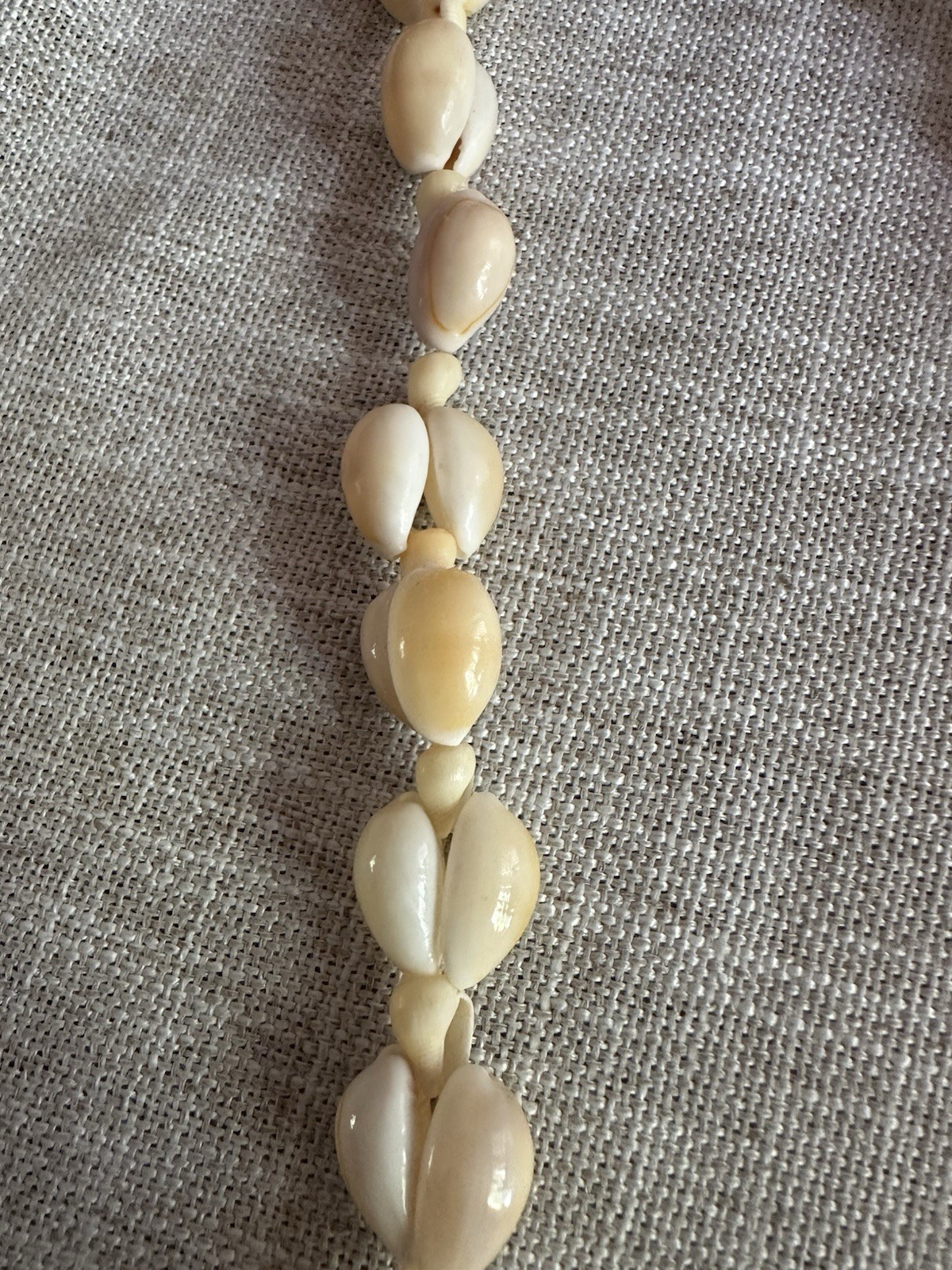 Vintage Lot Of 2 Necklaces Cowrie Conch Shell Hawaiian Tropical Chunky Long Lei