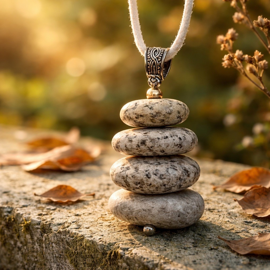Beach Stone Cairn Necklace, Stones From The Shores Of Lake Superior