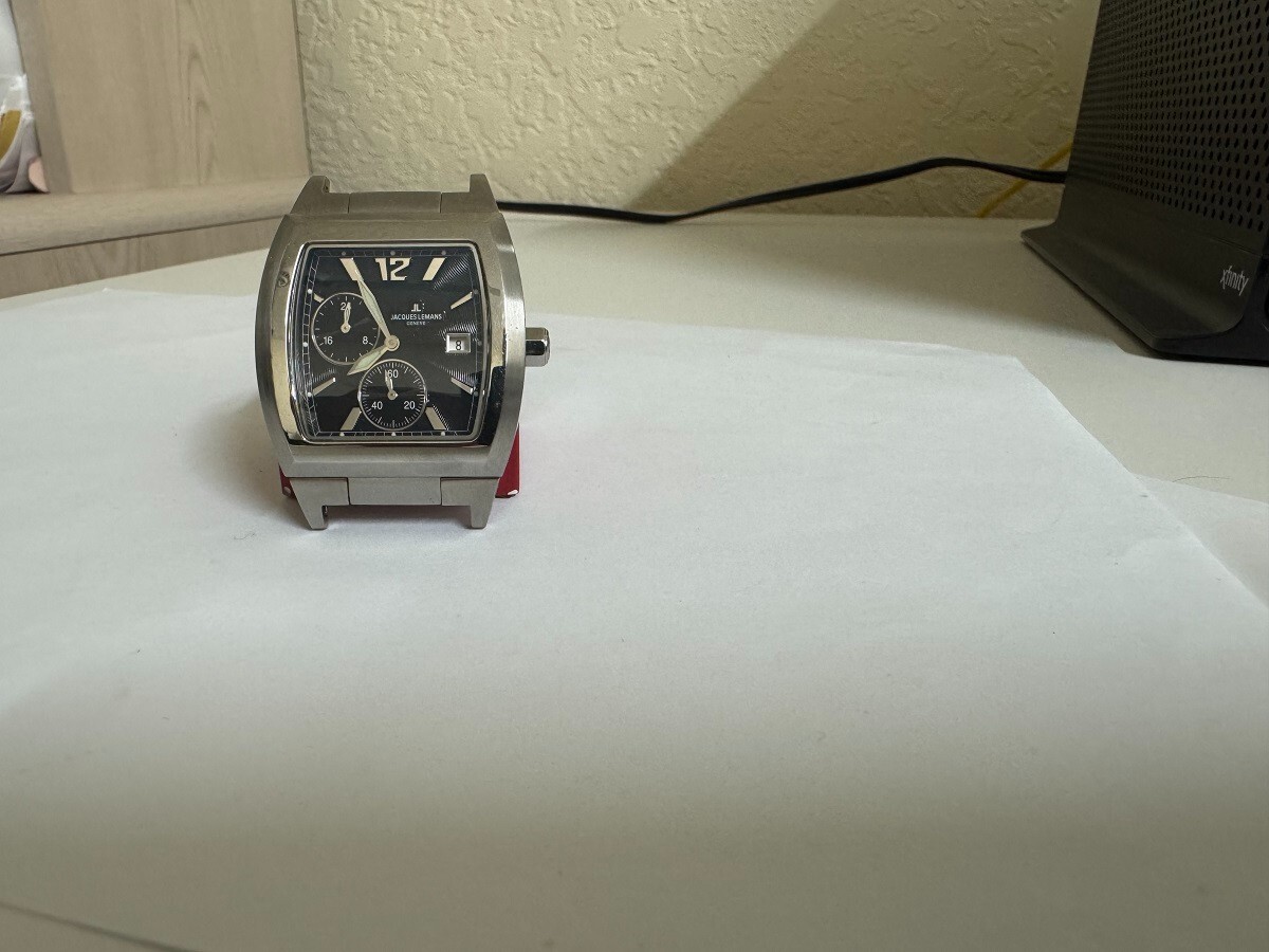 Jacques Lemans Geneve G120 black Textured Dial Swiss made watch. NO BAND