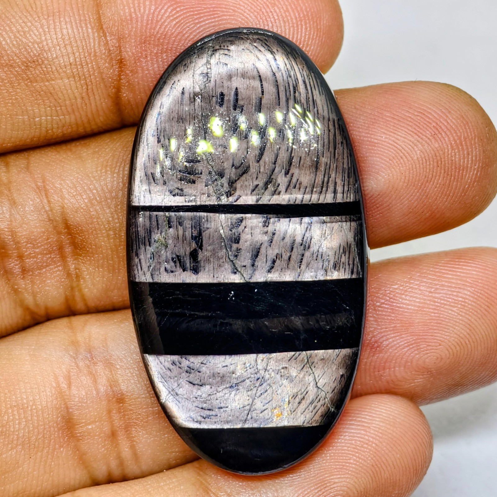 80 Cts Natural Hypersthene Cabochon Gemstone For Jewelry 45.4X24.8X6.2 MM