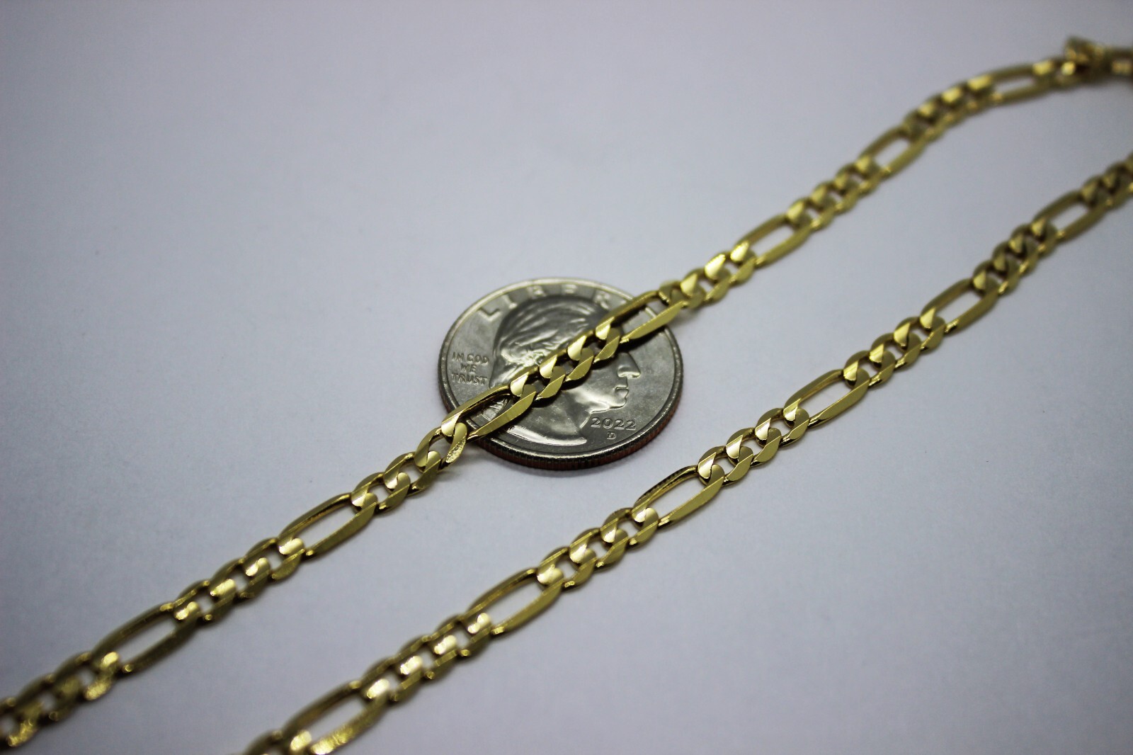 10k Solid Yellow Gold Figaro Necklace Chain Bracelet 3mm – 10.2mm 7″ – 30″