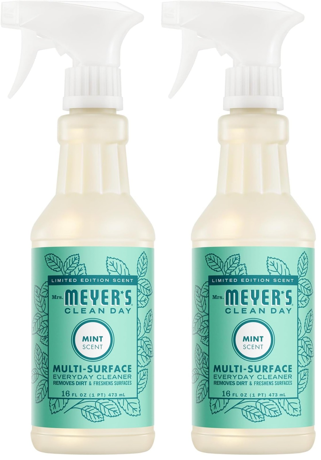 MRS. MEYER’S CLEAN DAY All-Purpose Cleaner Spray, 16 Fl Oz (Pack of 2), Clear