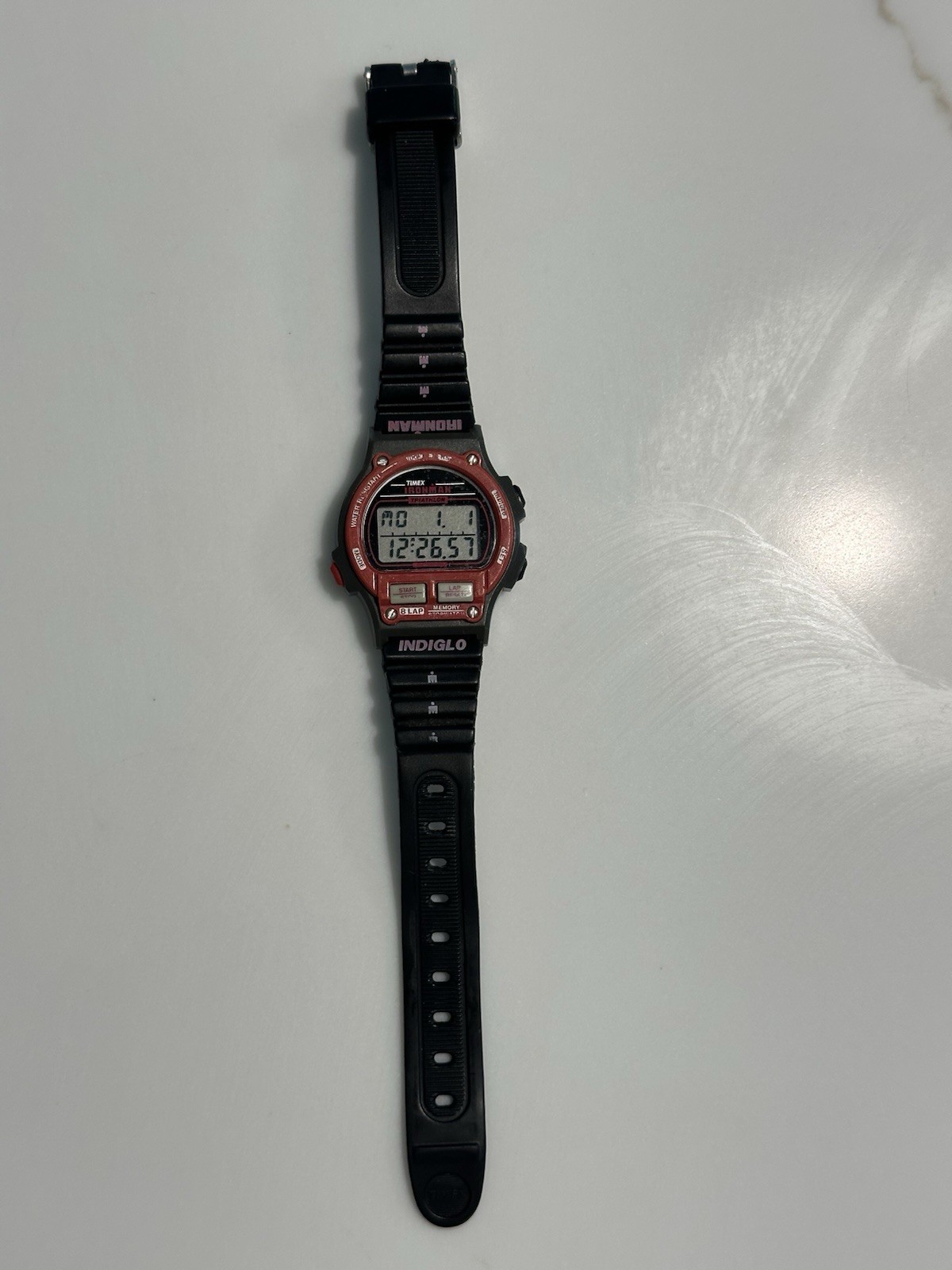 Vintage Timex Ironman 8-Lap Triathlon Watch – Rare Gray/Red – Indiglo – Working