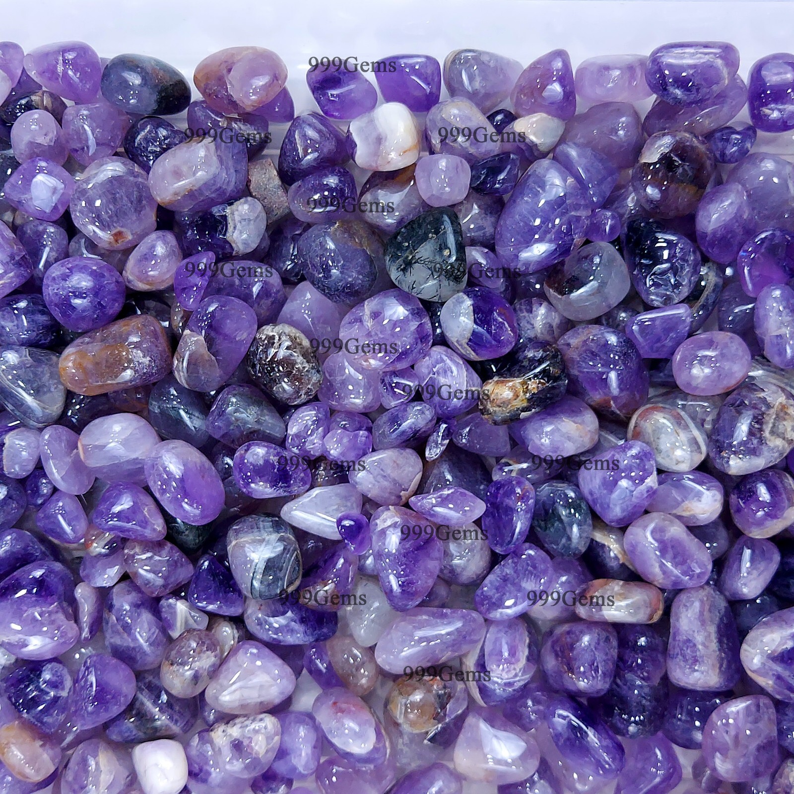 10 Pcs Natural purple Amethyst Tumbled Random Selection Gemstone Lot 8-15mm
