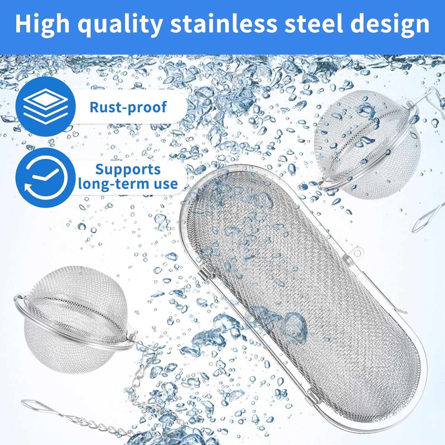 3 Pack Ultrasonic Cleaner Basket Stainless Steel Mesh Jewelry Parts Holder