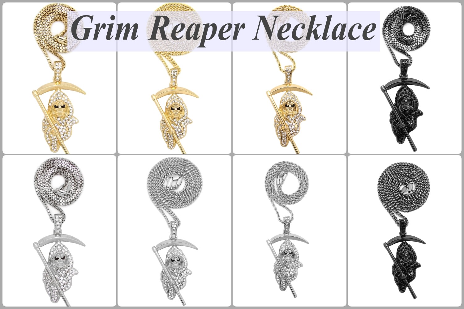 Grim Reaper The Lord of Death Pendant 18 to 27 inches Chain Necklace XZ437