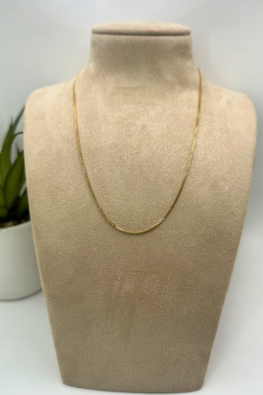 18ct Yellow Gold Unoaerre Curb Chain – 16″, 1.3mm, 2.8g, Hallmarked