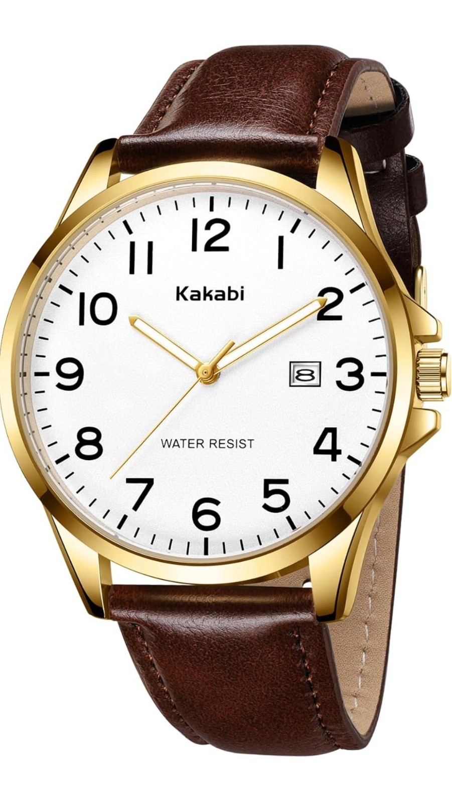 Men Fashion Minimalist Wrist Watch Waterproof Quartz Analog Date With Leather St