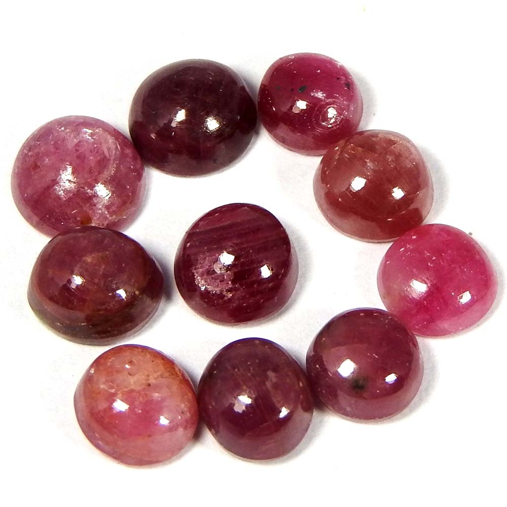 17.20Cts100%Natural red ruby Round cabochon ring ringize gemstone.lot