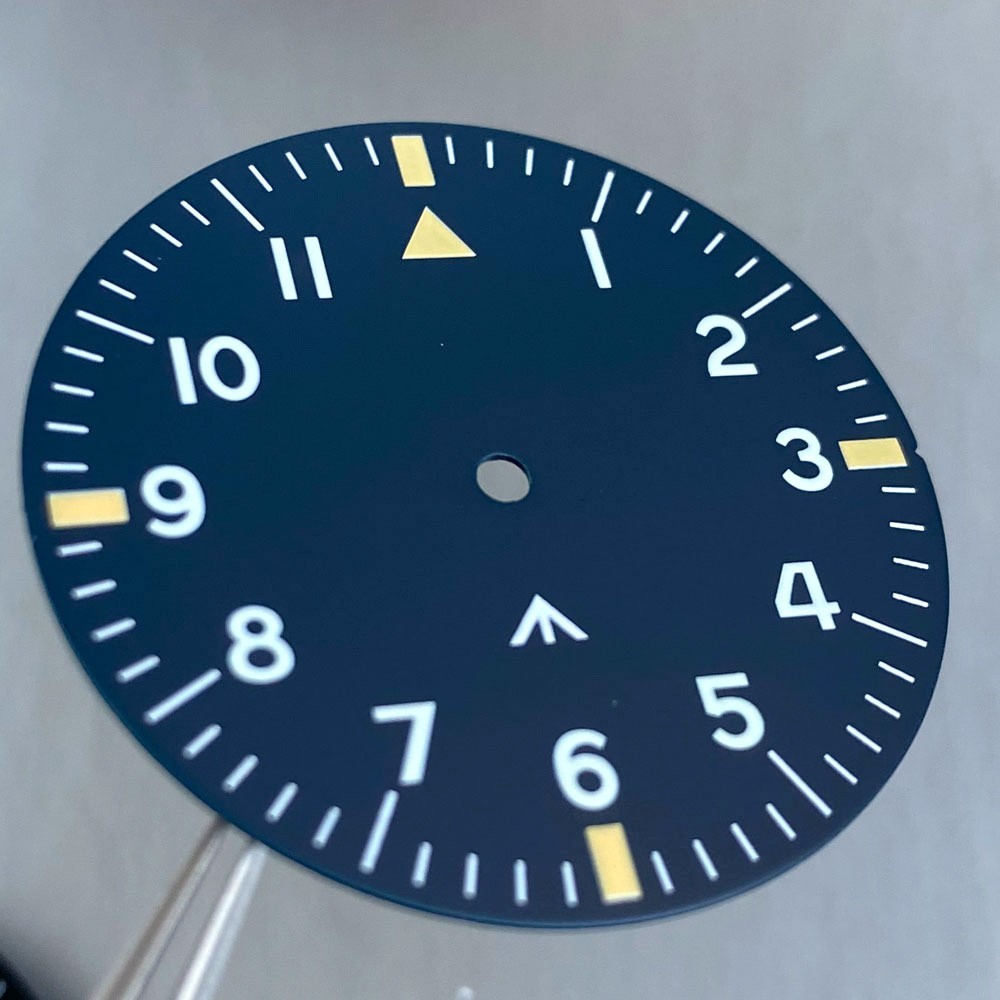 Fit VH31 NH35 NH36 NH38 PT5000 ETA2824 33.5mm Pilot Watch Dial & Hands Luminous