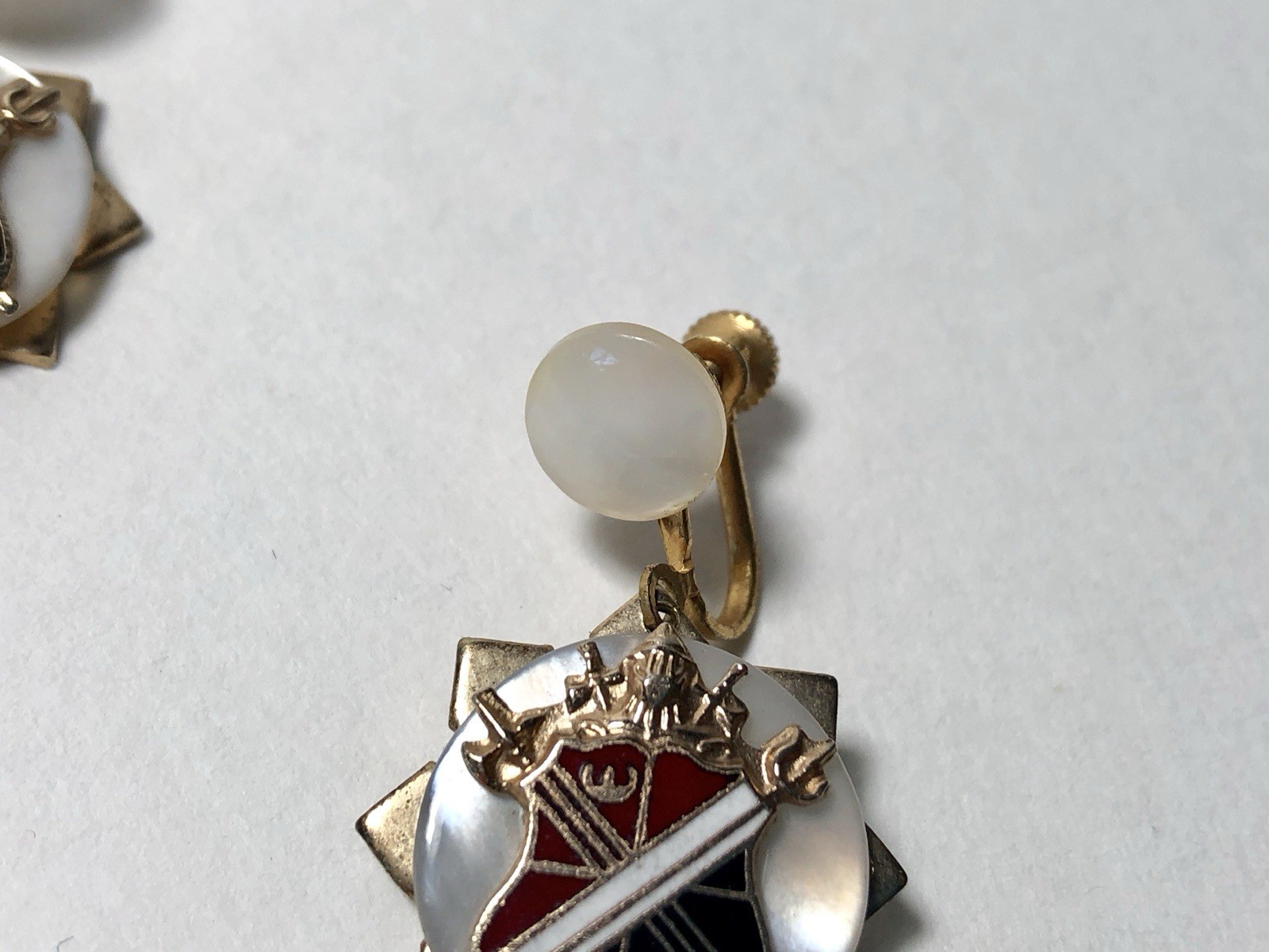 Vintage Medieval Coat Of Arms Earrings Crossed Swords