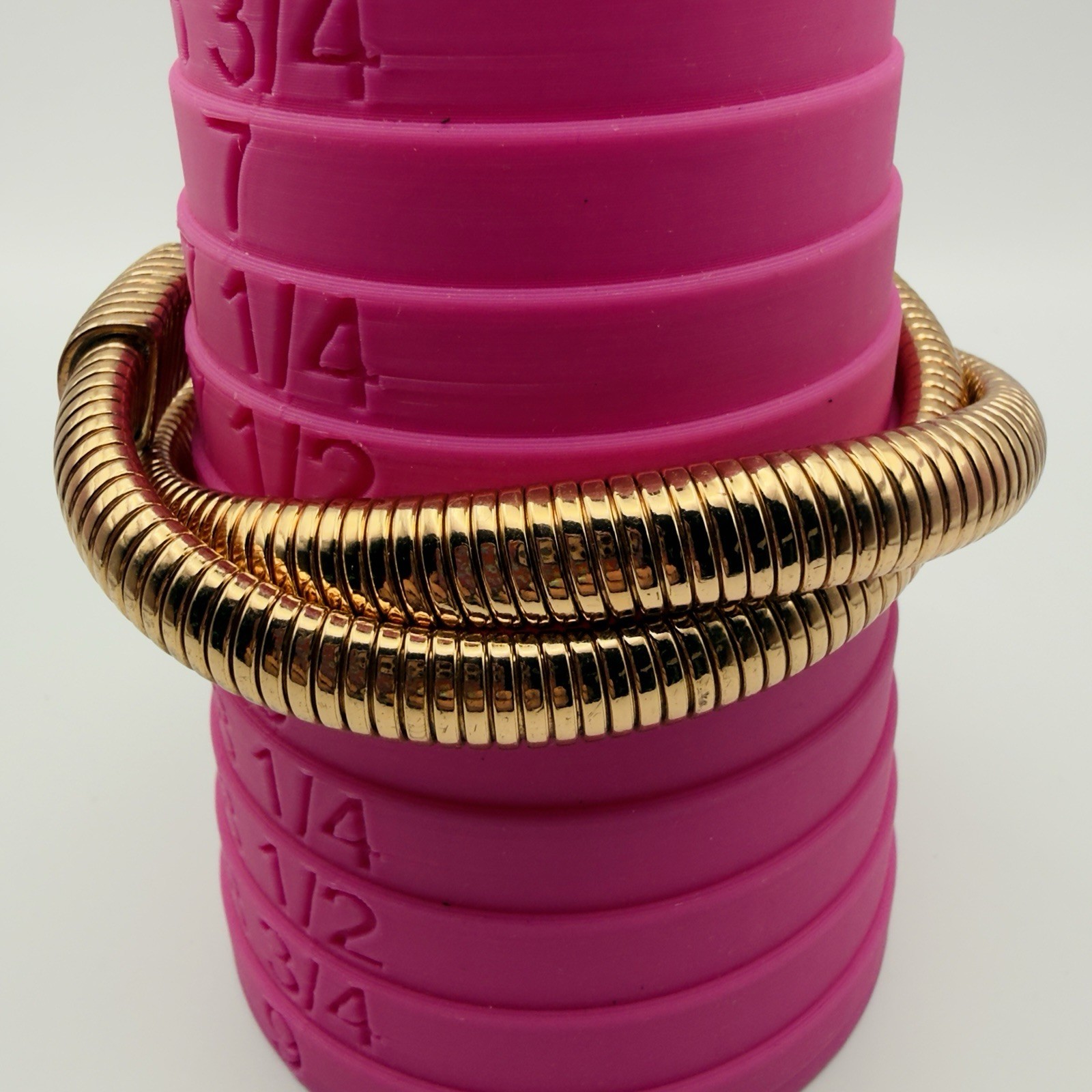 Gold Tone Gaspipe Tubogas Double Wrap Crossover Flexible Bangle Bracelet 7-7.5″