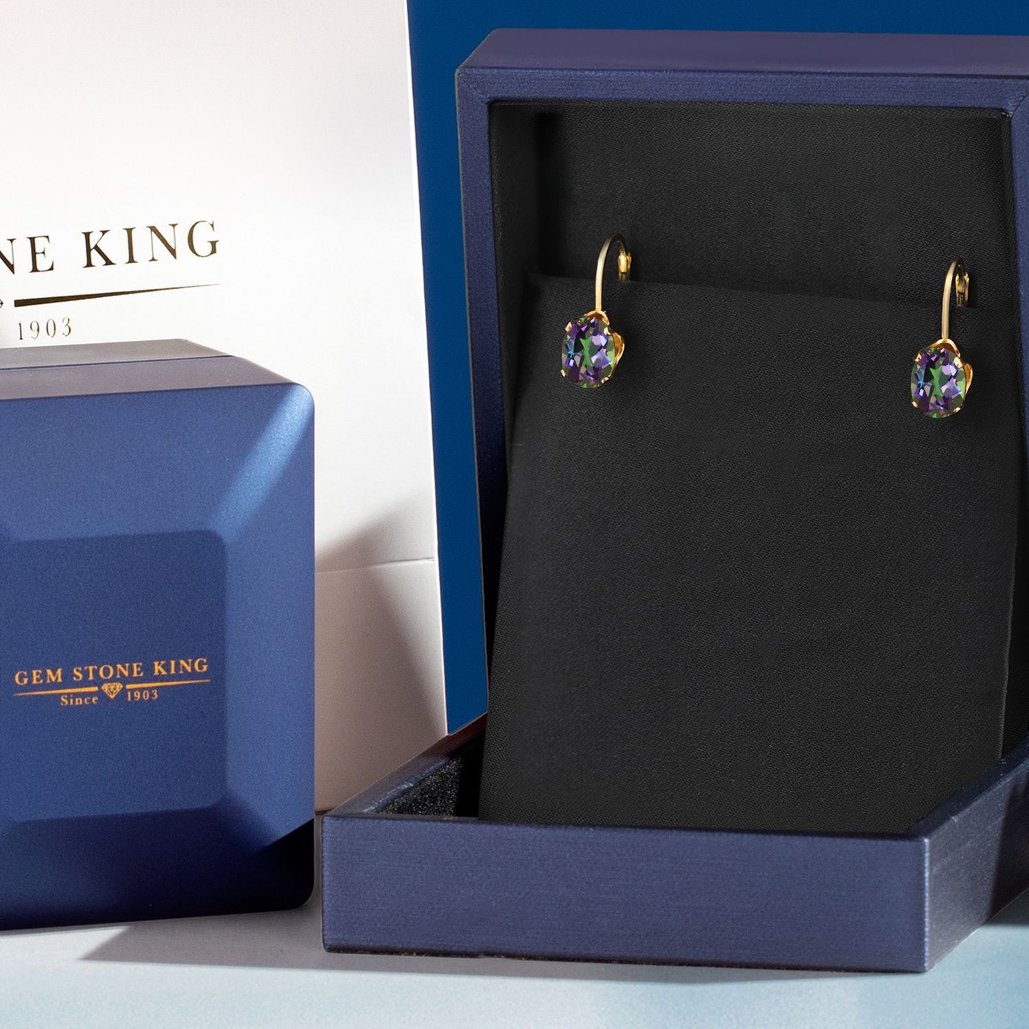 18K Yellow Gold Plated Silver Green Mystic Topaz Earrings for WomenWomen | 3.20
