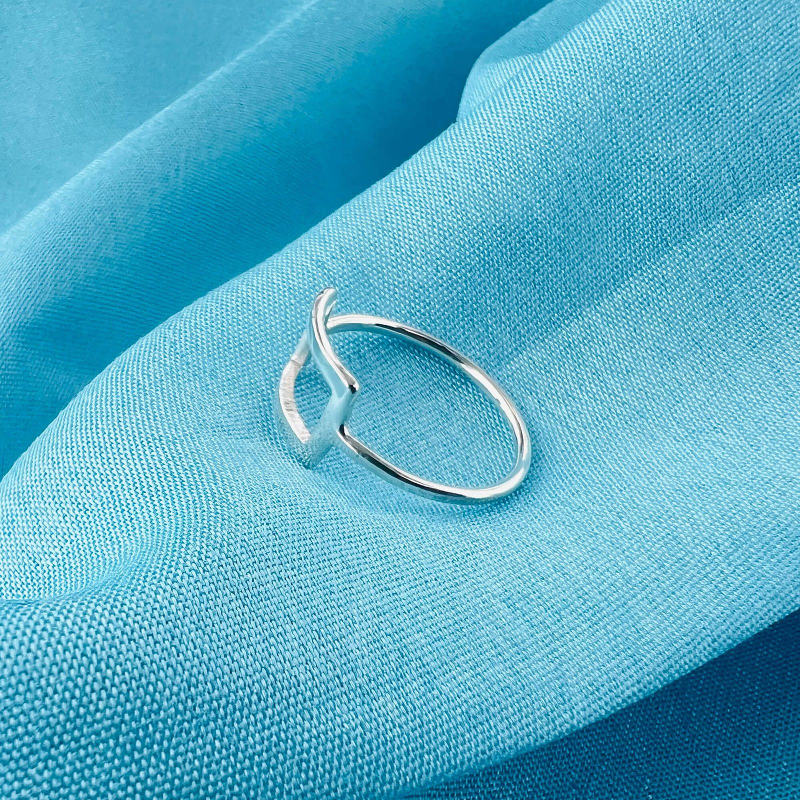 Open Rectangle Shape 925 Sterling Silver Ring