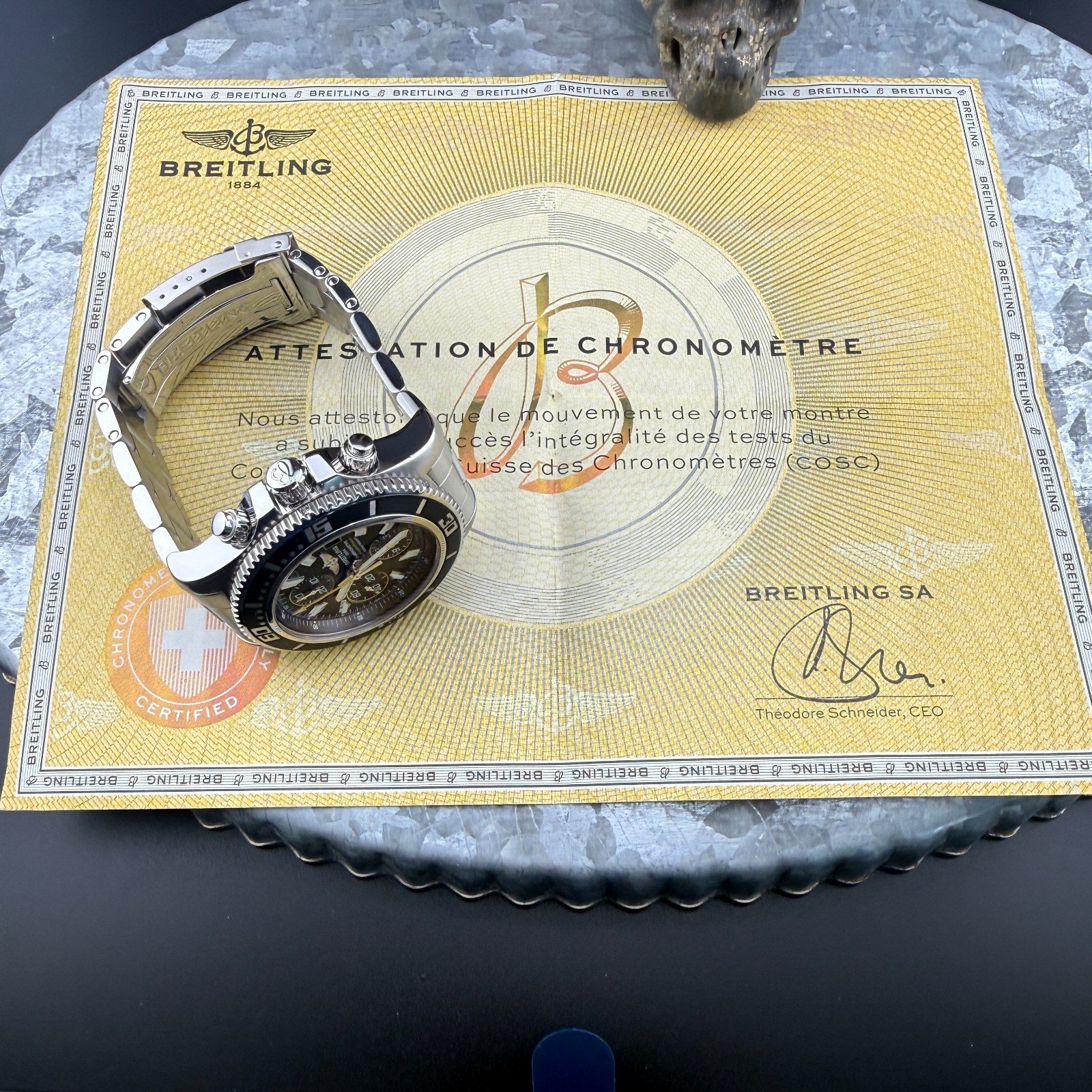 Breitling Superocean Chrono II A13341 44mm Black Dial Box & COSC Full Bracelet