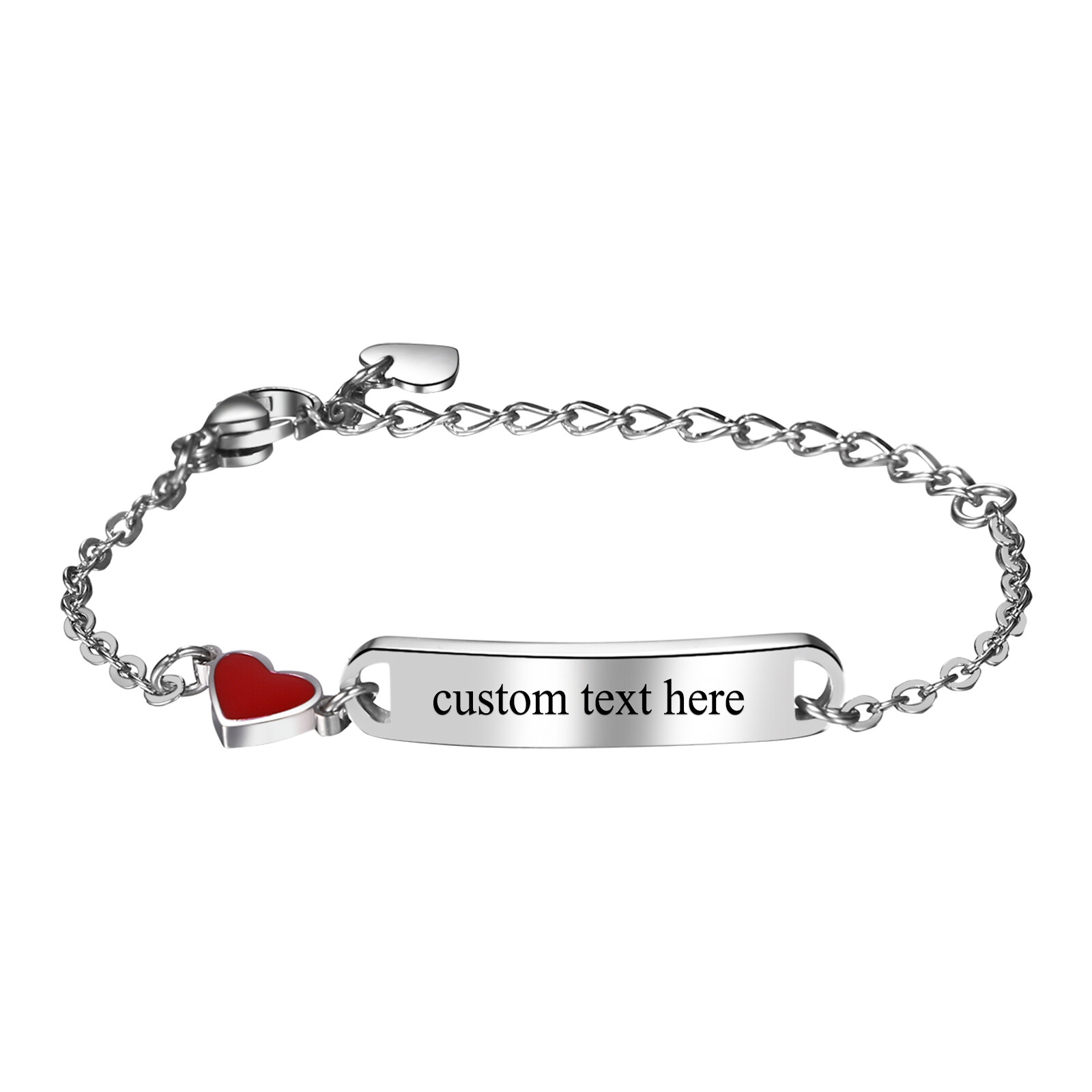 Personalized Kids Name Engraved ID Custom Stainless Steel Bracelet for Children