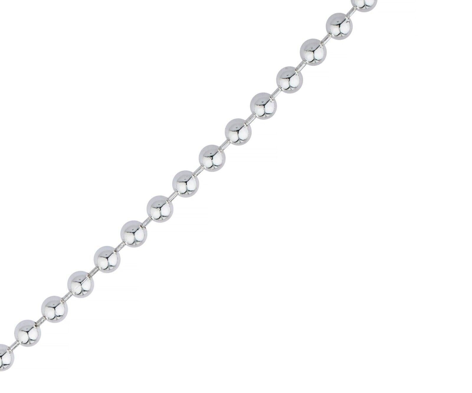 1.8mm Sterling Silver Italian Ball Bead Chain 925 Italy New Dog Tag Necklace