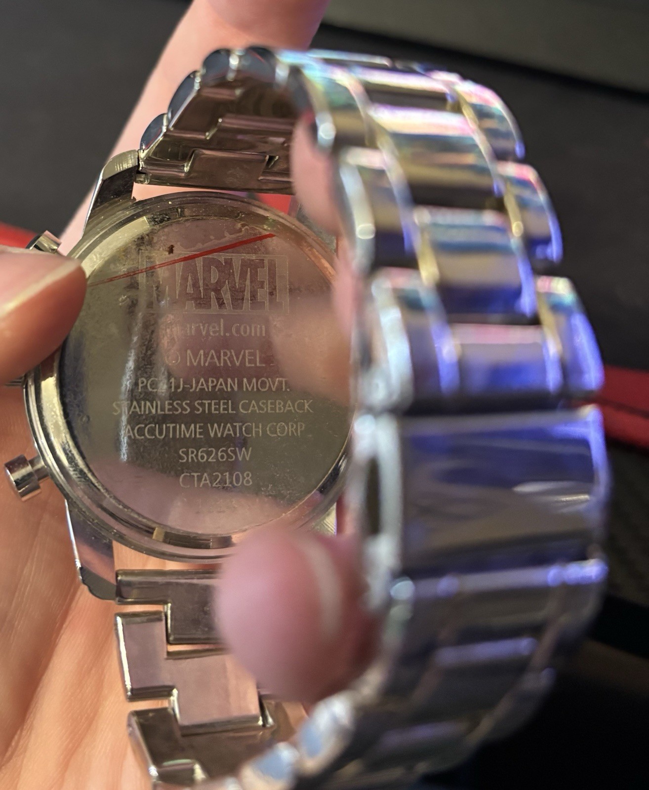Marvel Captain America Shield Dial Quartz 45mm Stainless Steel Bracelet Watch
