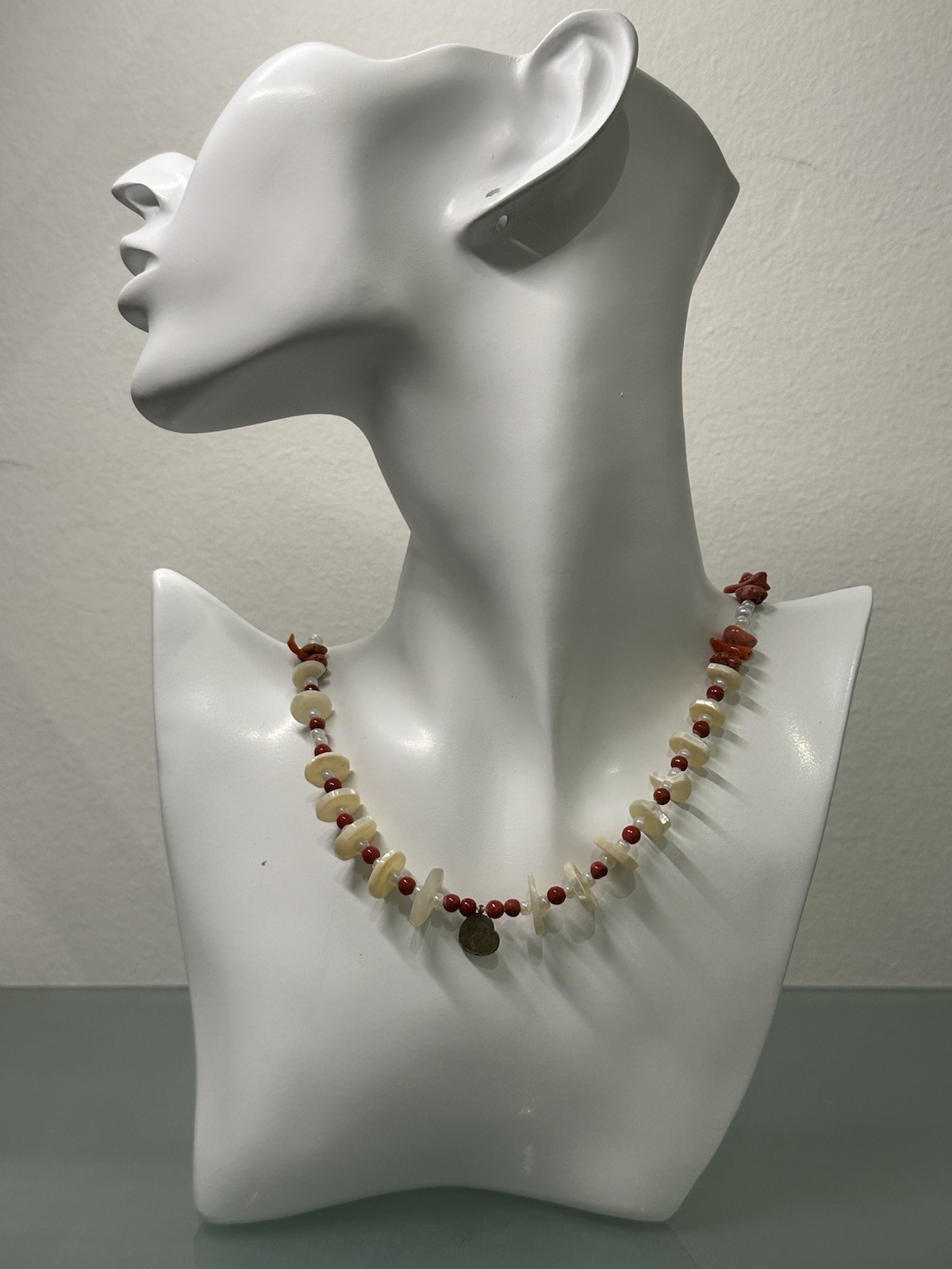 Mother of Pearl Coral Necklace