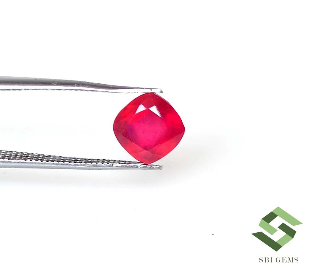 7.50×7.50 mm Natural Ruby Cushion Cut 2.62 Cts Mozambique Loose Gemstone GF