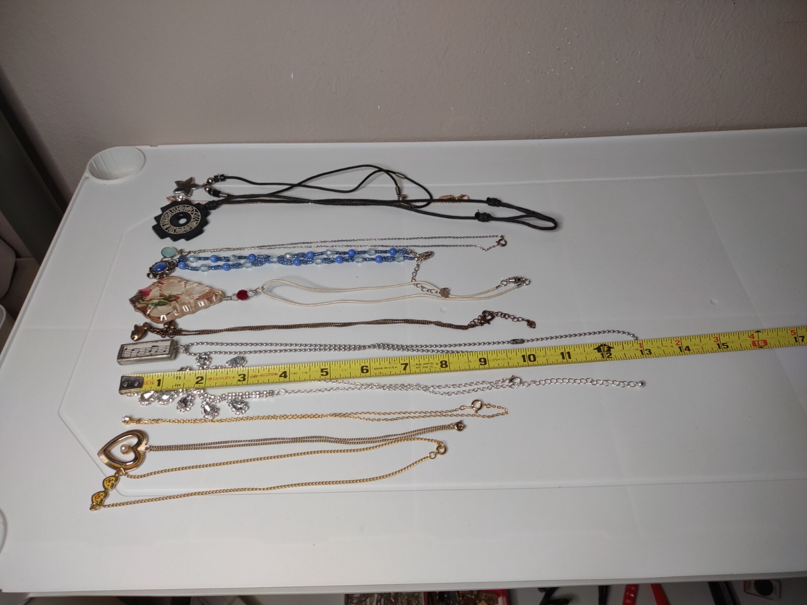 Lot Of 12 Pendant Necklaces Heart, Rabbit, Star, Anchor, Music Necklace Lot P33