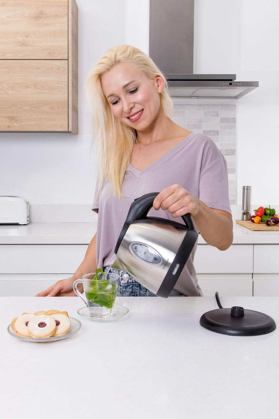 Moss & Stone Stainless Steel Electric Kettle, 1.2L Cordless 1500W | Small, po…