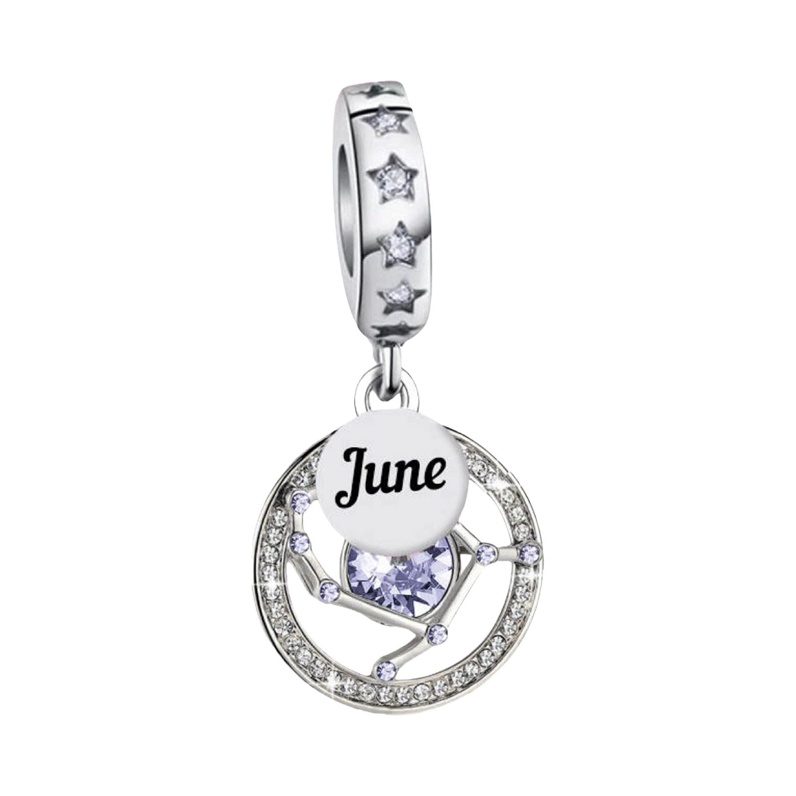 June Zodiac Birthstone Charm, June Charm, Gemini Zodiac Charm, Zodiac Charm