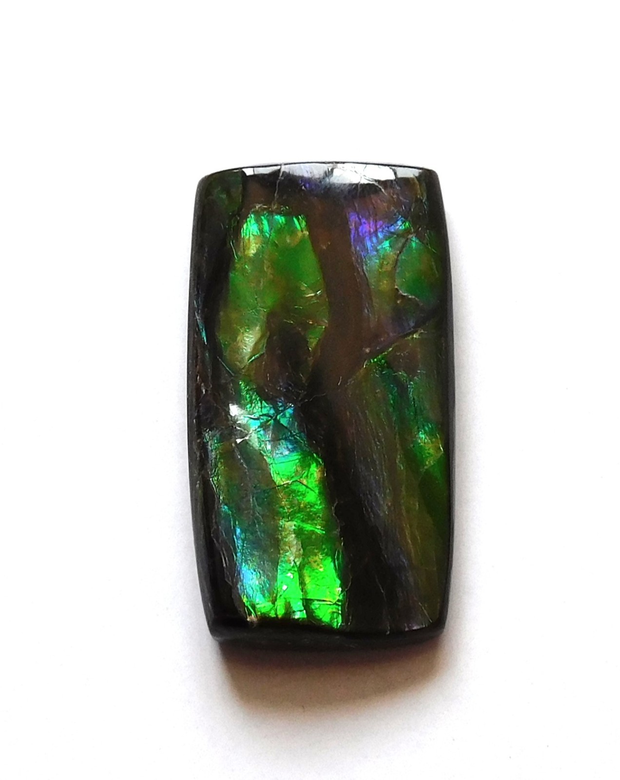 26.75 Ct Natural Canadian Ammolite Cabochon Loose Gemstone 31.4X16.7X5.6MM MJ28