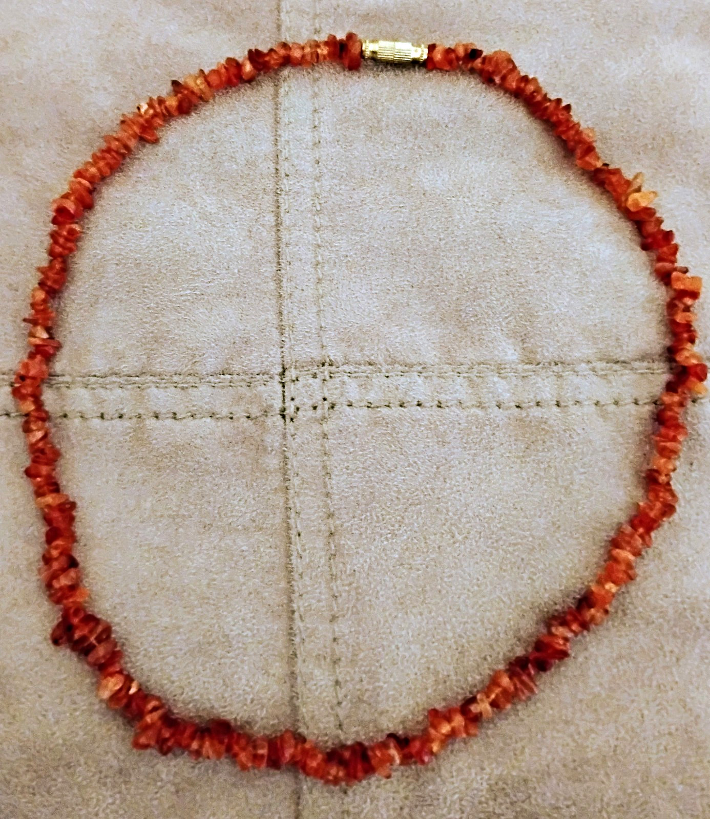 Orange Carnelian Necklace, Beaded Style Ball/Bead Chain, 1 Strand