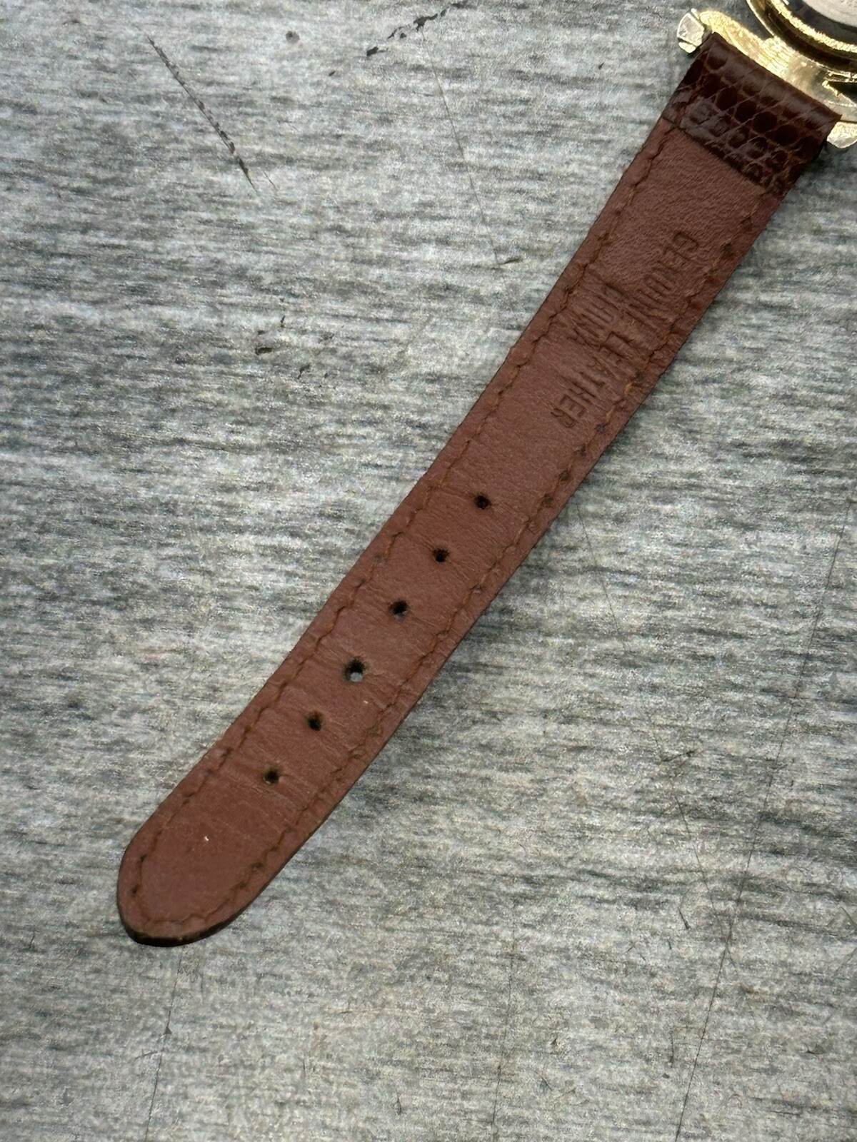 Mitoya Quartz V377 Wristwatch 3930QS Gold Silver Brown Leather Works Japan Fada