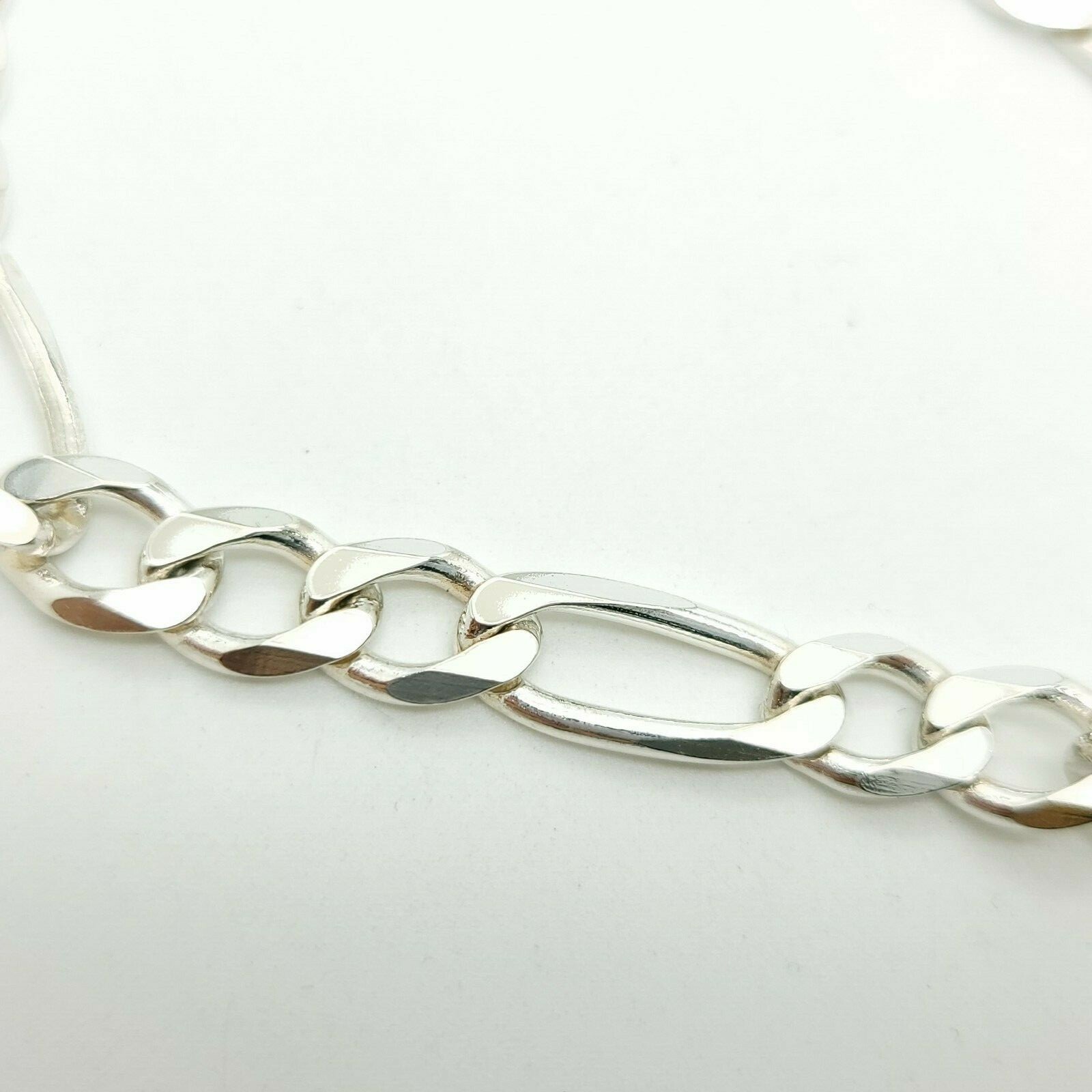 New VIOR 925 Sterling Silver 7″mm Figaro Mariner 30′ In Chain Cord Made In Italy