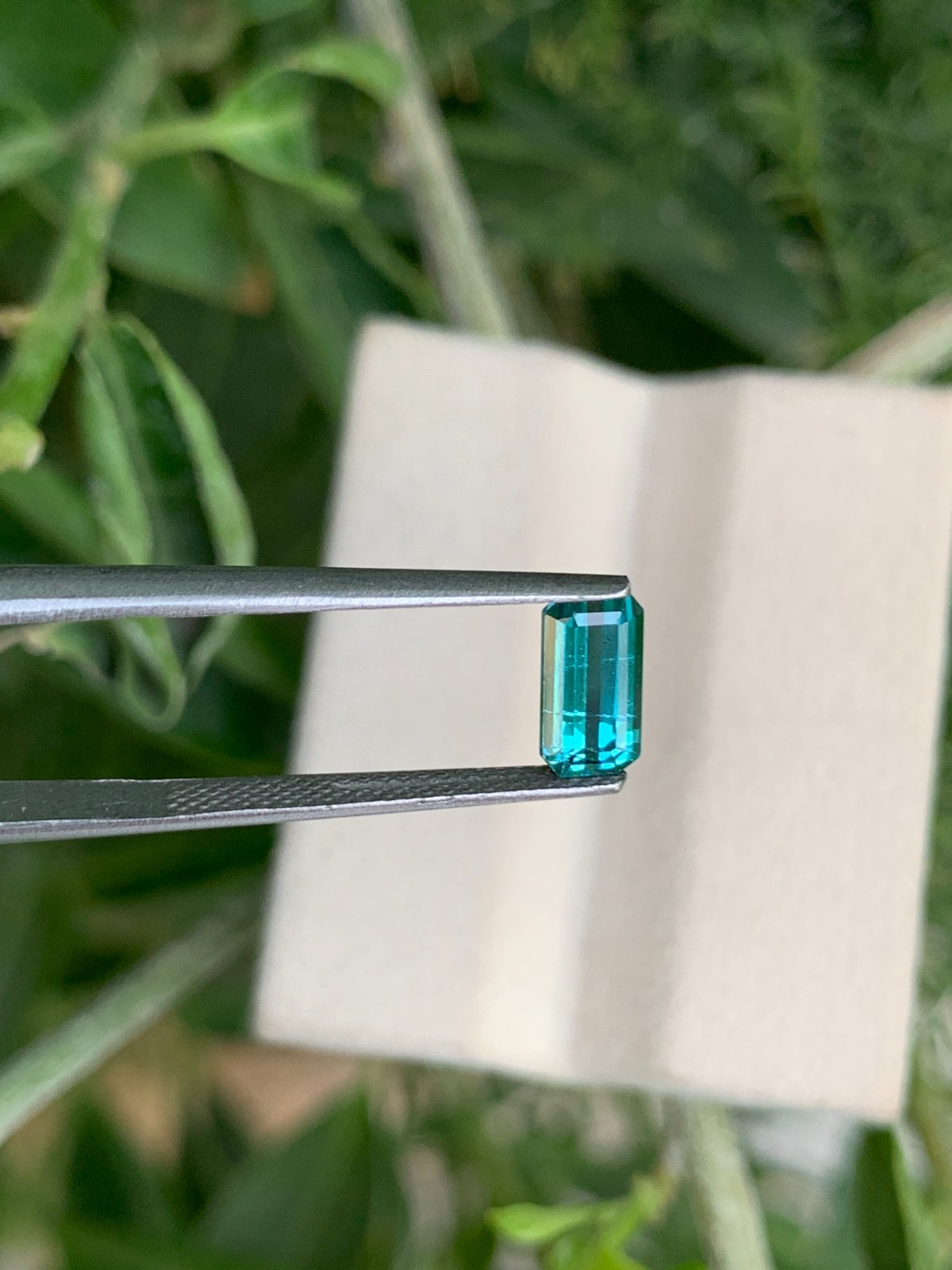 0.98 Ct Natural Lagoon Tourmaline Emerald Cut Faceted Loose Gemstone Afghanistan