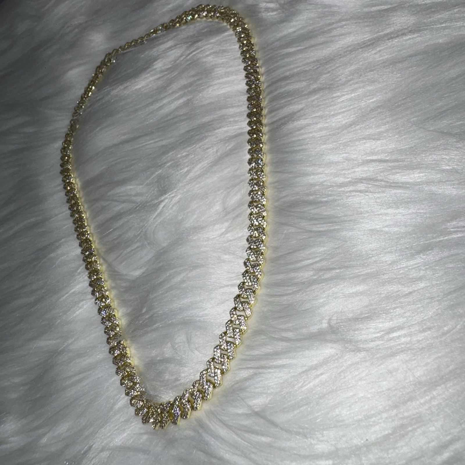 Iced out Moissanite Cuban Link Chain Necklace 20inch, 8.4mm, 14K Stamped