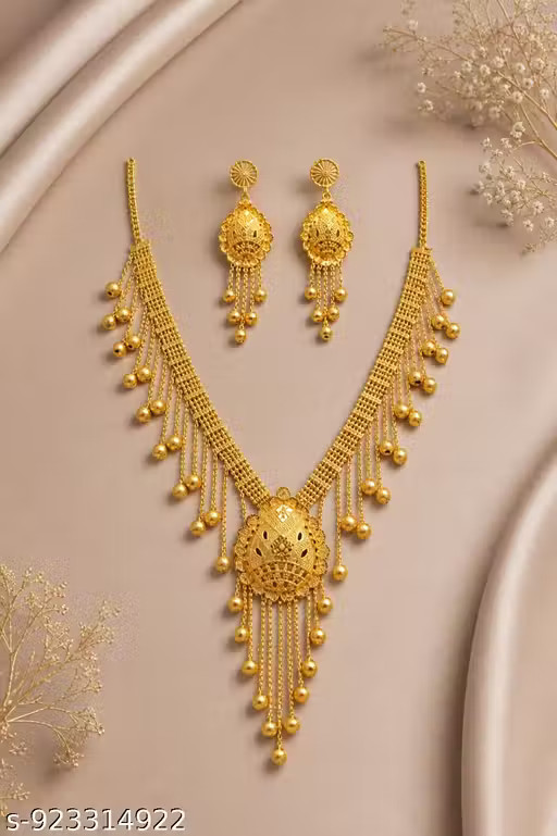 South indian jewellery gold plated choker jewellery set wit earrings
