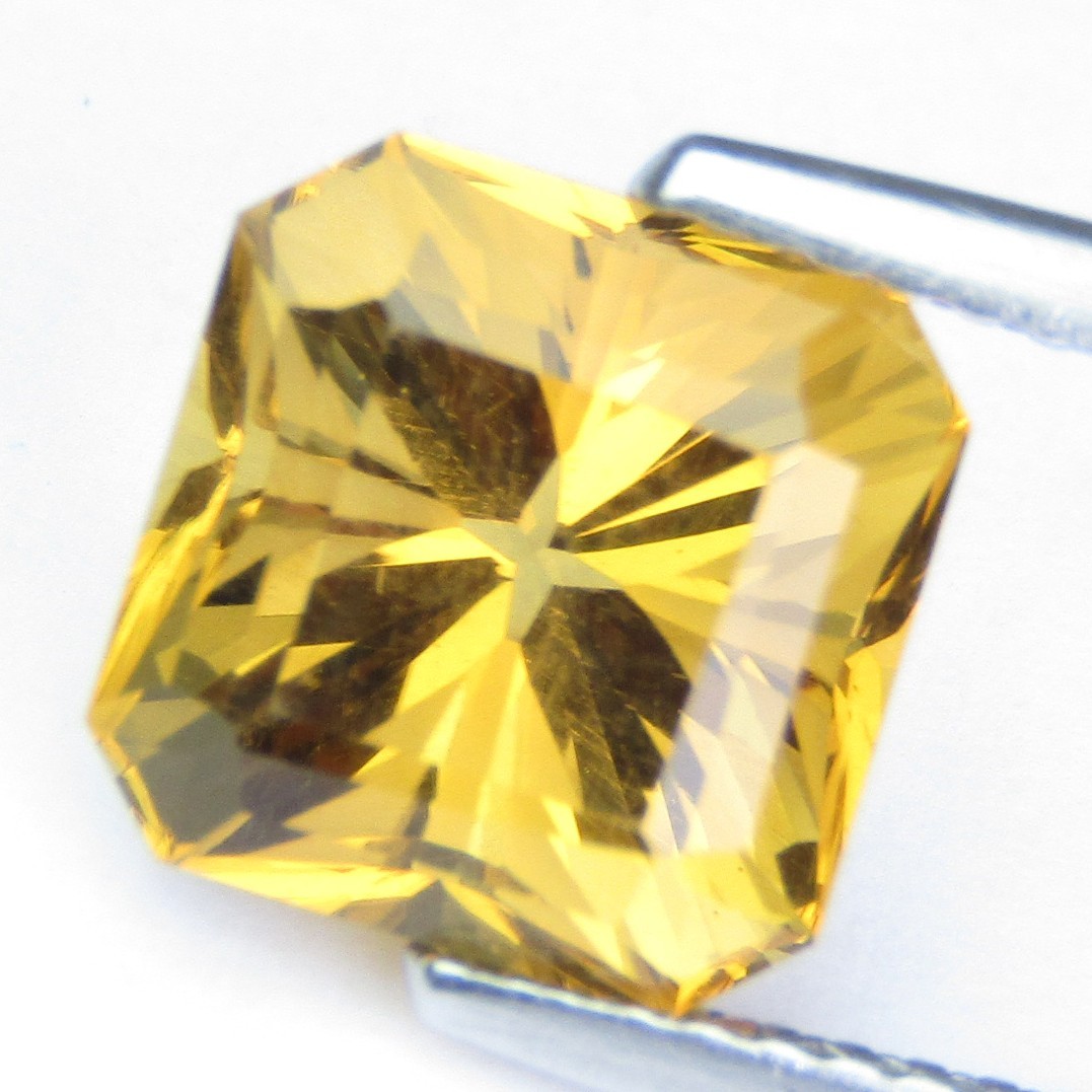 3.35Cts Ravishing Natural Citrine 8.7mm Asscher Cut Loose Brazil Gemstone–VIDEO