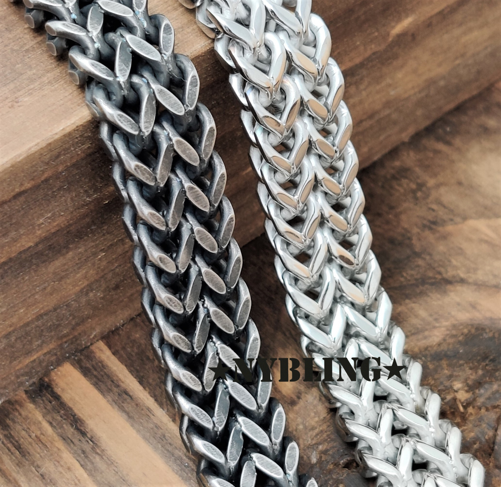 Stainless Steel Bracelet Meshed Woven Curb Chain Cuban Link Wristband Men Women