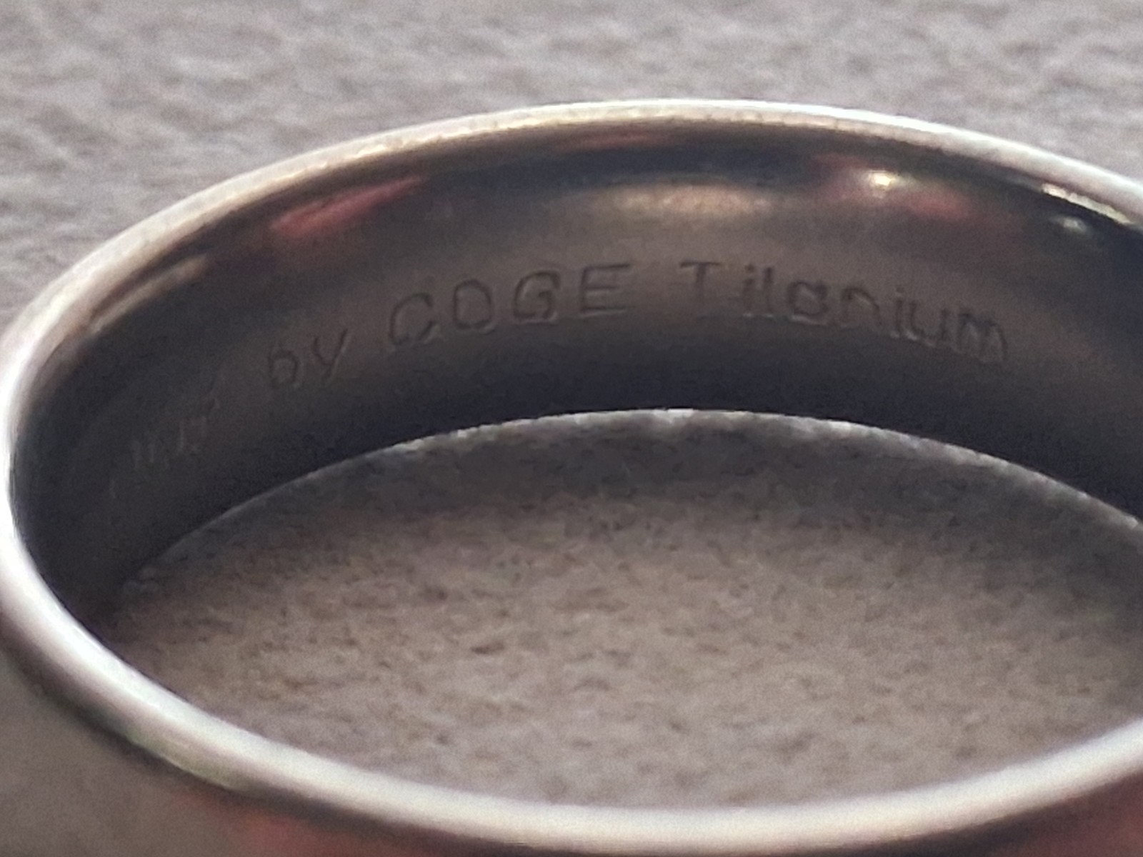 Coge Design Group titanium band ring, approx. 10mm , SZ 9.5