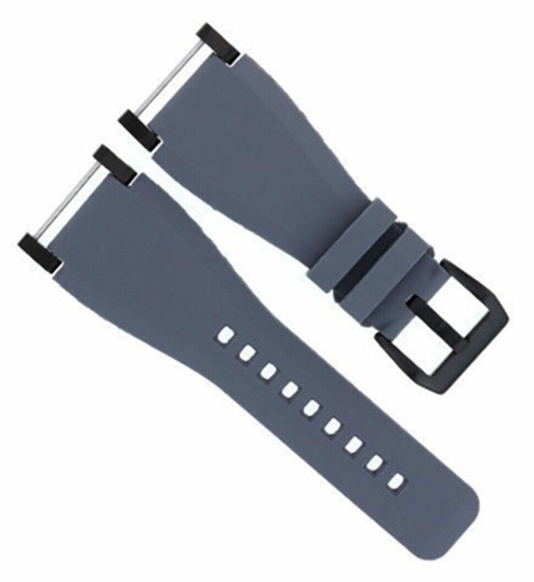 24MM FOR SUUNTO CORE SILCONE RUBBER WATCH BAND STRAP + BLACK ADAPTER GREY