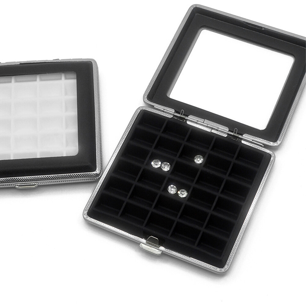 30 Grids Loose Diamond Gems Storage Box Gemstone Display Case Holder Collection