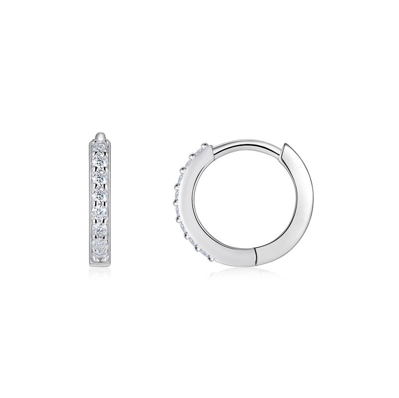 925 Sterling Silver Tremella Circle Moissanite Earrings Sweet Commuter Women Jew
