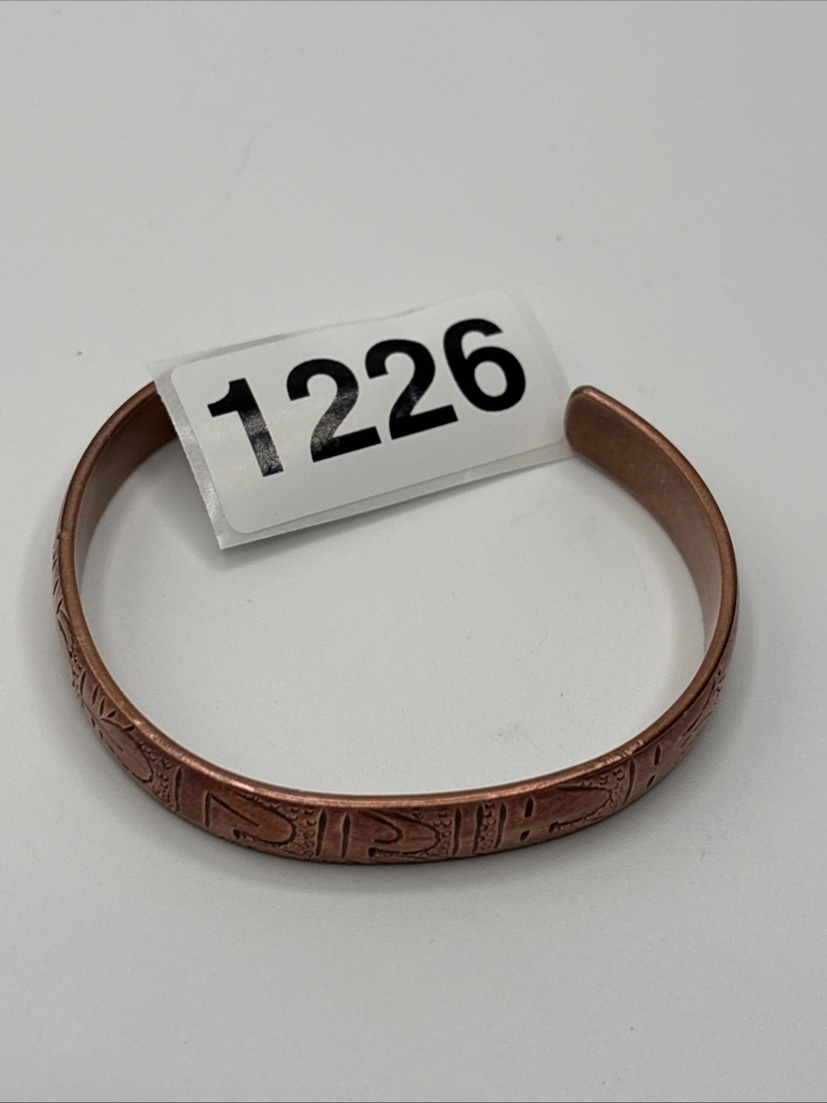 Copper Hand Carved Tibetan Healing Bracelet. Unisex, Hand Made. Pre-owned
