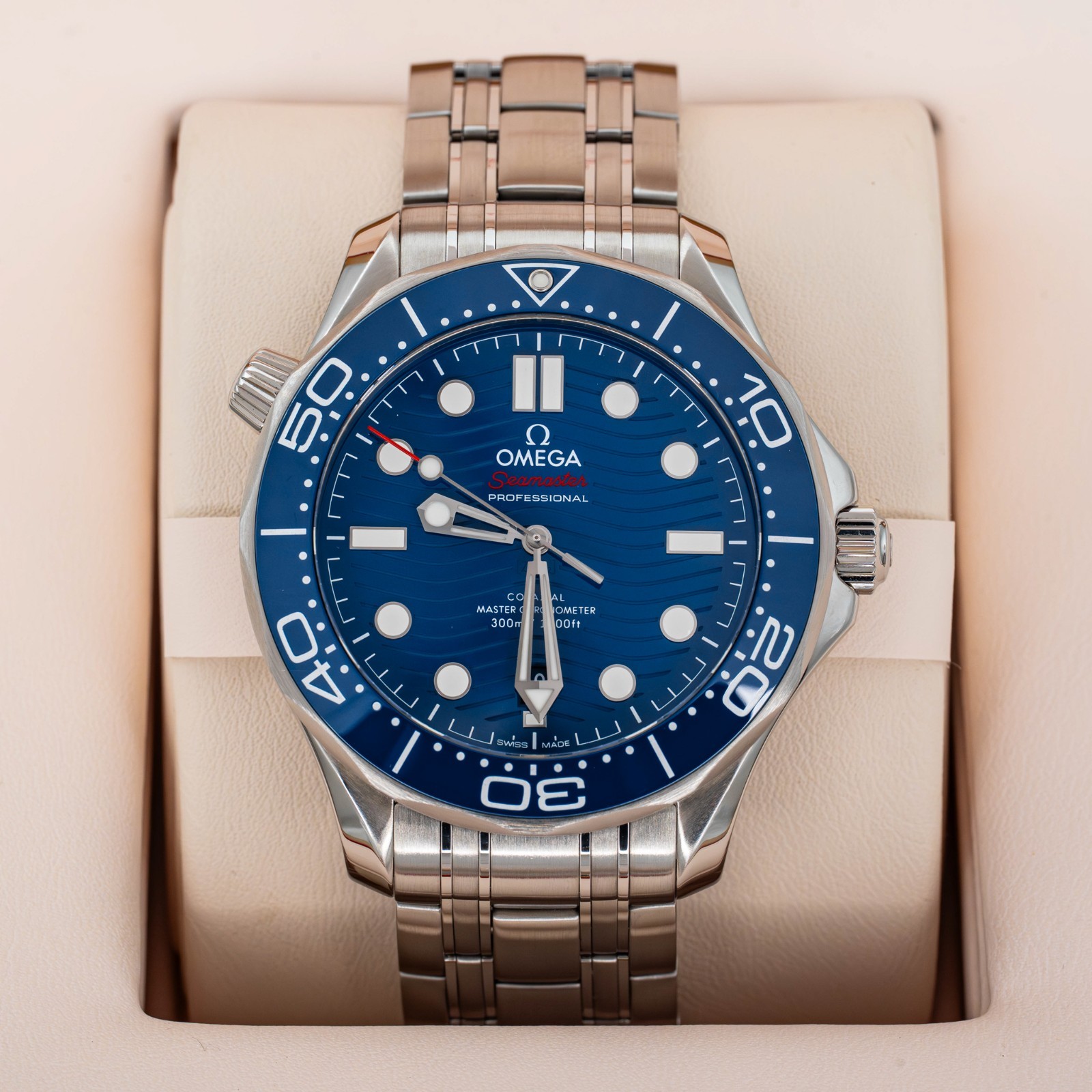 2023 Omega Seamaster Diver 300m Blue Dial on Bracelet 210.30.42.20.03.001 B+P